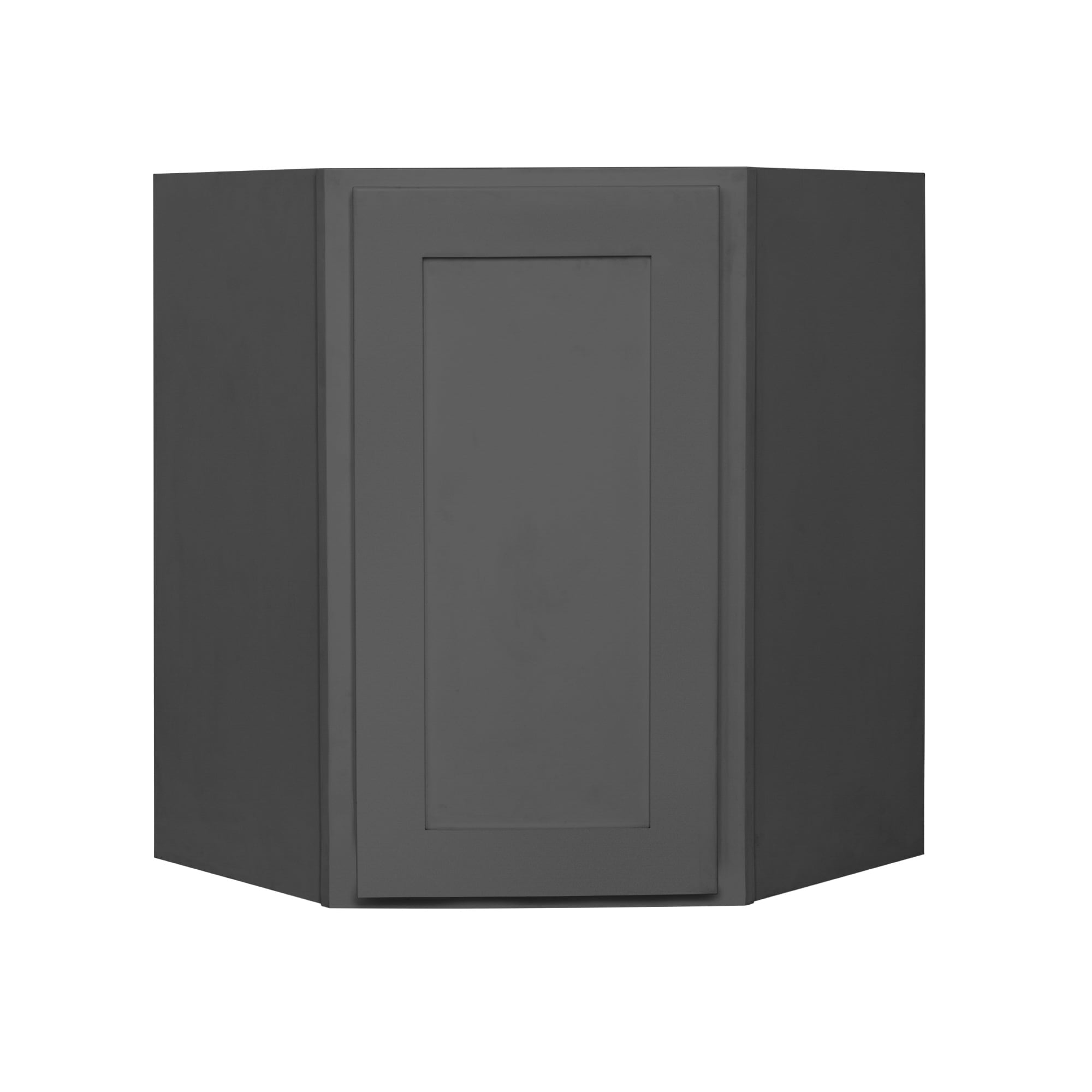 RELIABILT Smoke 24-in W x 30-in H x 24-in D Smoke Gray Painted Diagonal Corner Wall Ready to Assemble (RTA) Plywood Cabinet Recessed Panel Shaker