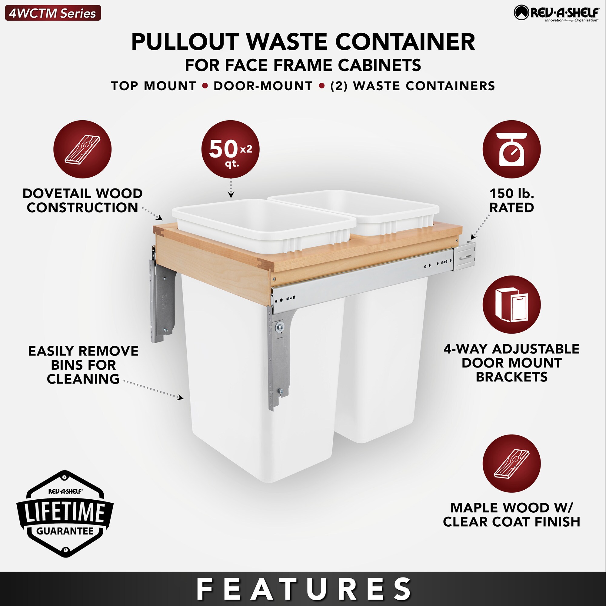 Rev-A-Shelf 183424 Pullout-Trash-Cans - View #3