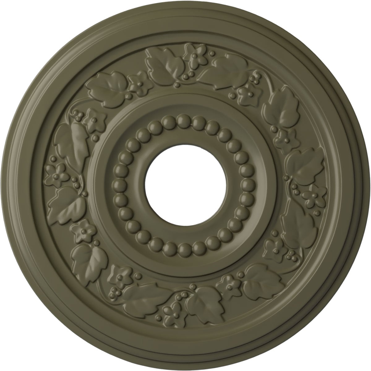 Ekena Millwork CM16GNPTF Genevieve 16.125-in W x 16.125-in L Painted Turtle Polyurethane Whole Ceiling Medallion