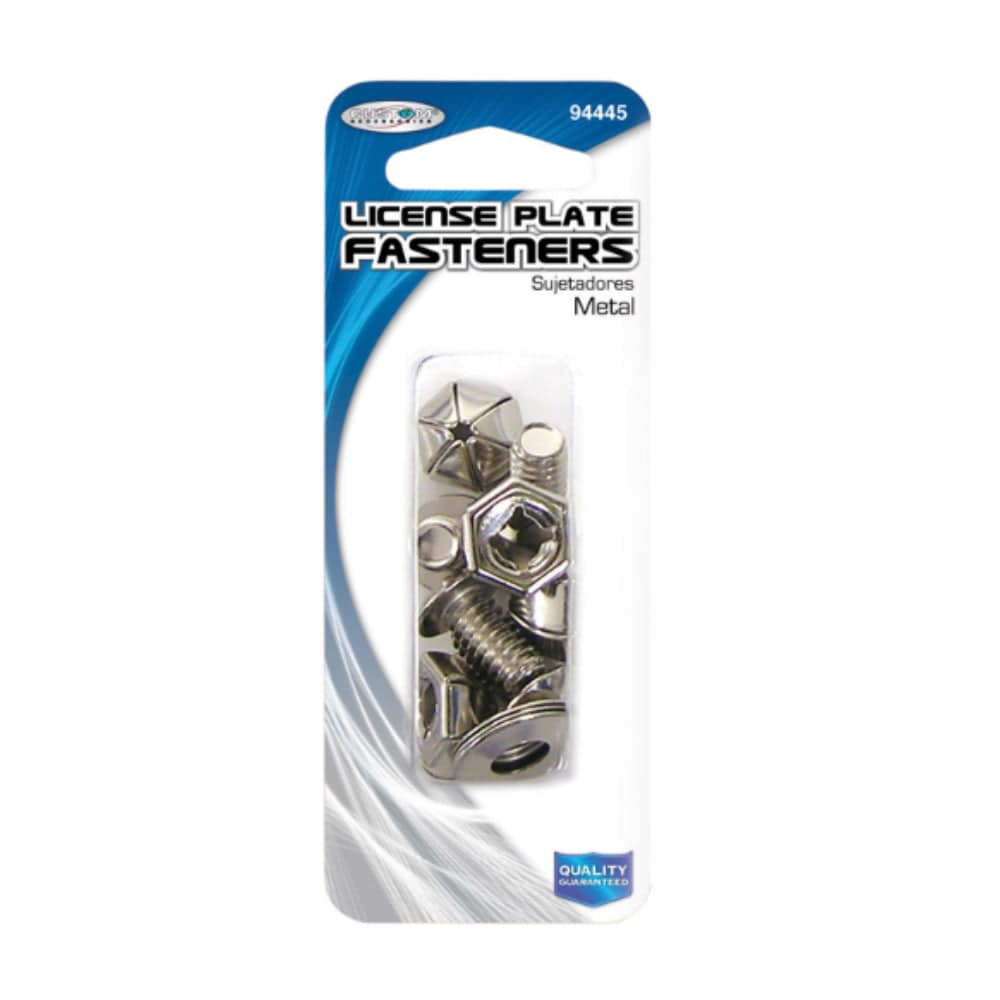 Custom Accessories  Silver Metal License Plate Fasteners 4 Pack