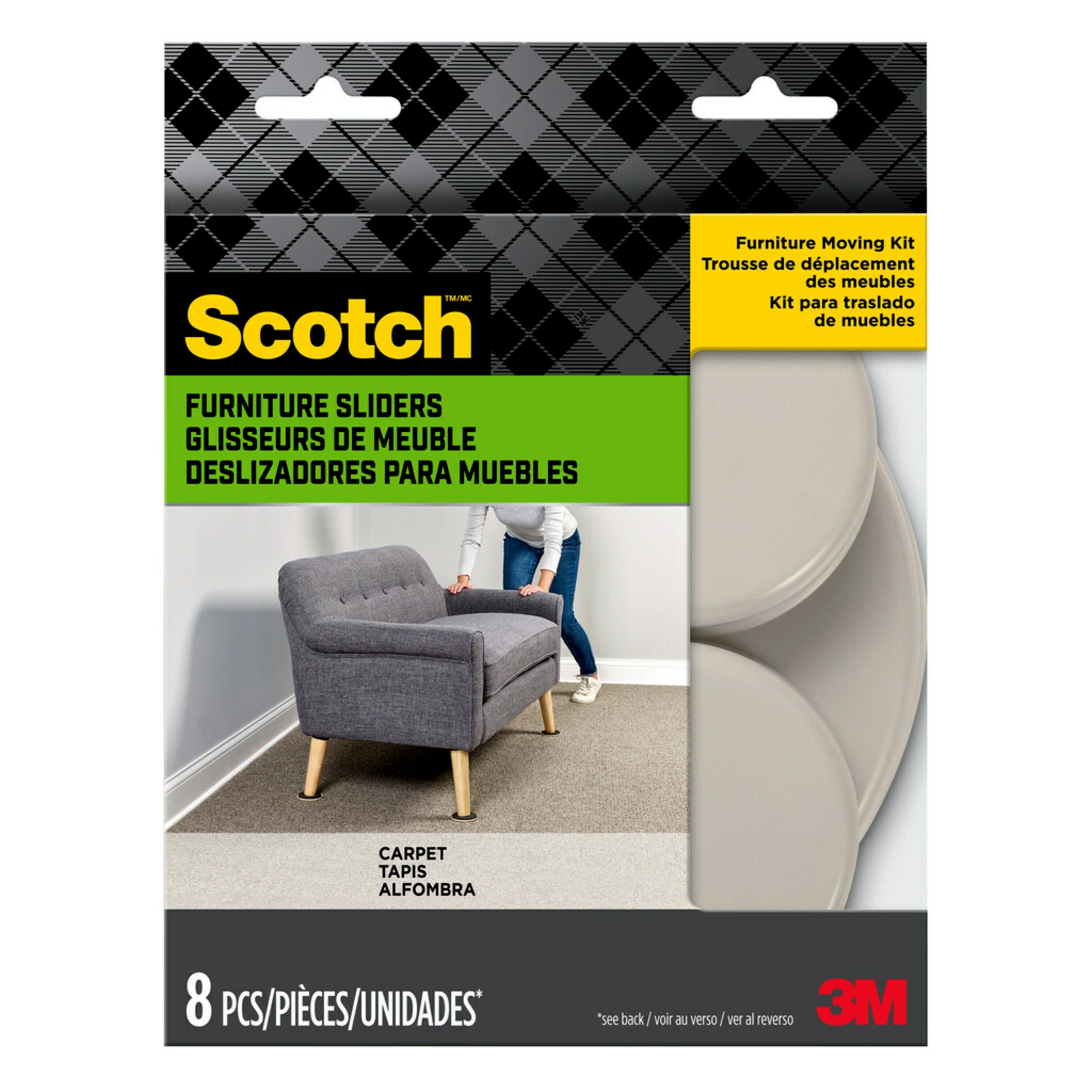 Scotch 8-Pack 3-1/2 In Round Plastic Carpet Furniture Slider in the Furniture  Sliders department at