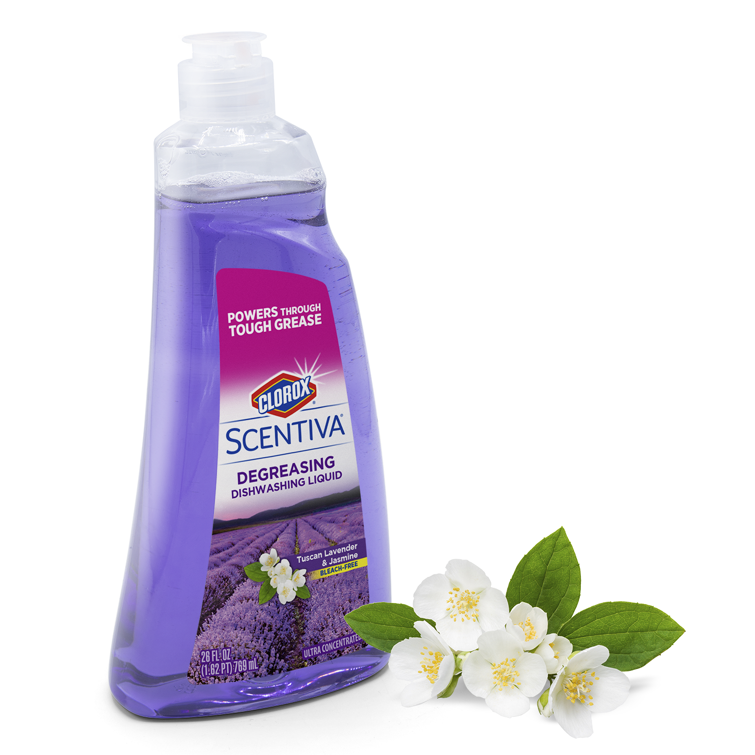  Clorox Scentiva Bleach Free Dishwashing Liquid Dish Soap,  Tuscan Lavender & Jasmine, 26 Ounces (Pack of 2) : Health & Household