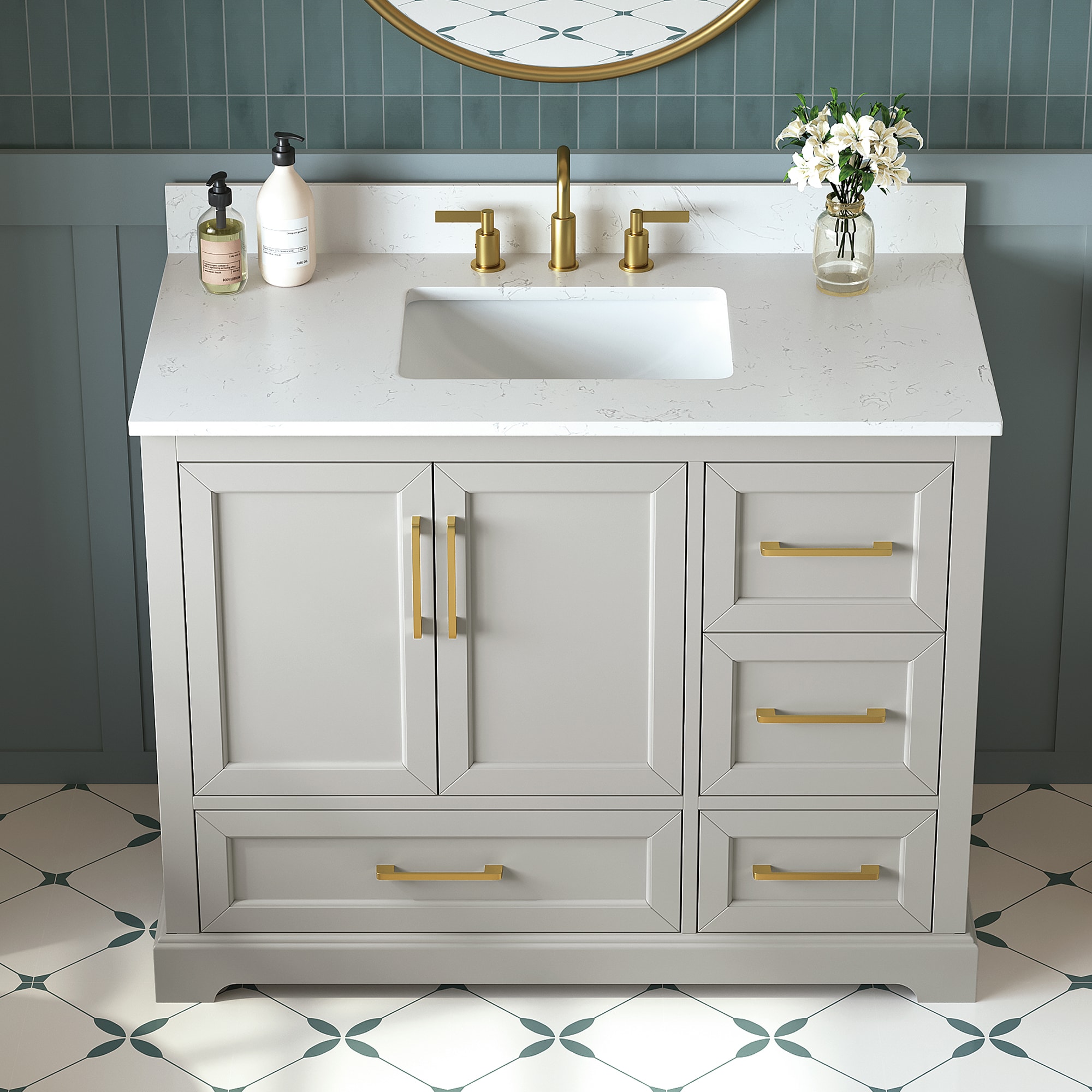 DELUXE LIVING V24028-42FG Bath-Vanity-Combo - View #11