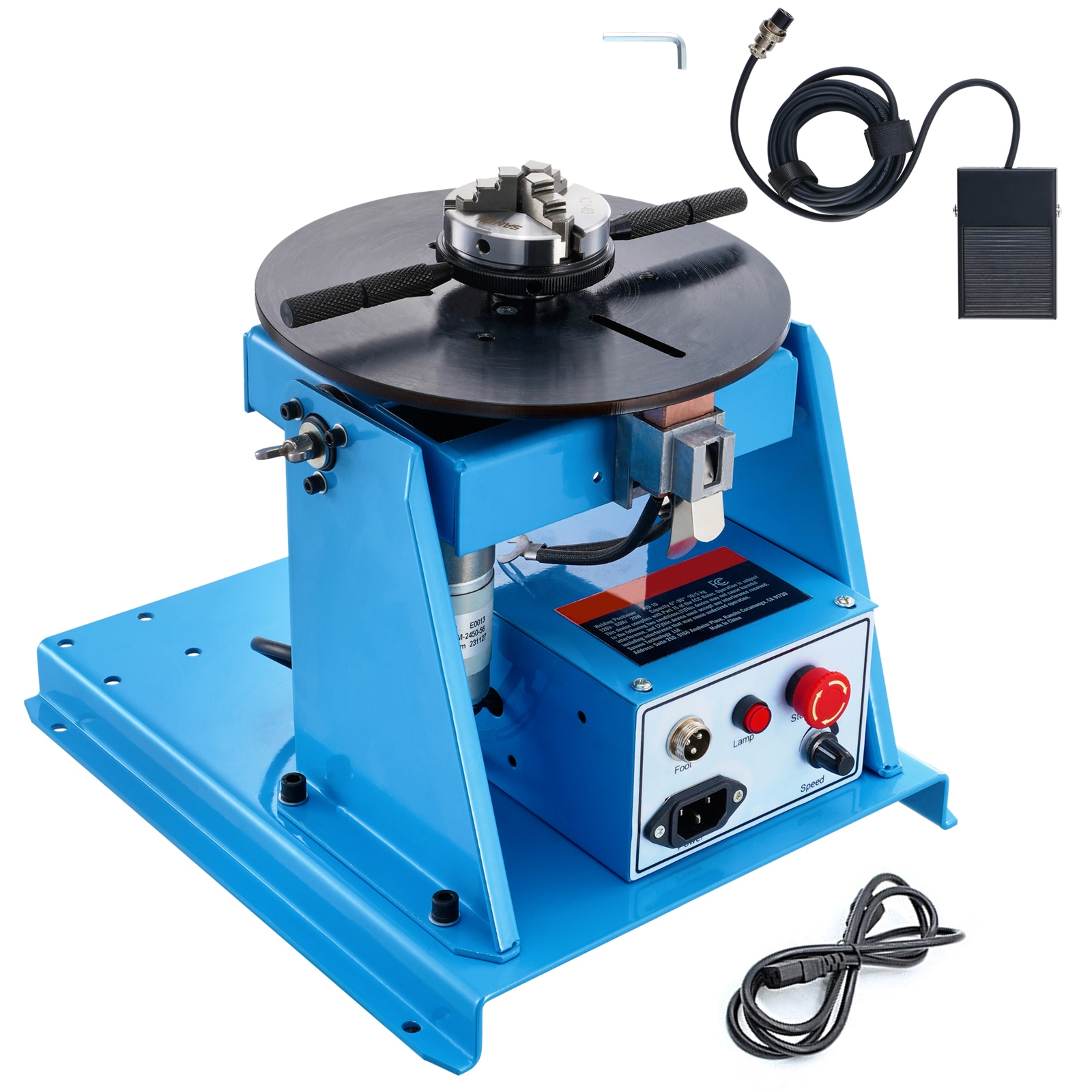 GIVIMO Rotary Welding Positioner 10-kg - 0-90- Tilt Turntable with 8.1-in 3-Jaw Chuck - 1-12-RPM 20-W Portable Welder Positioning Machine #LW102GIVSS2938