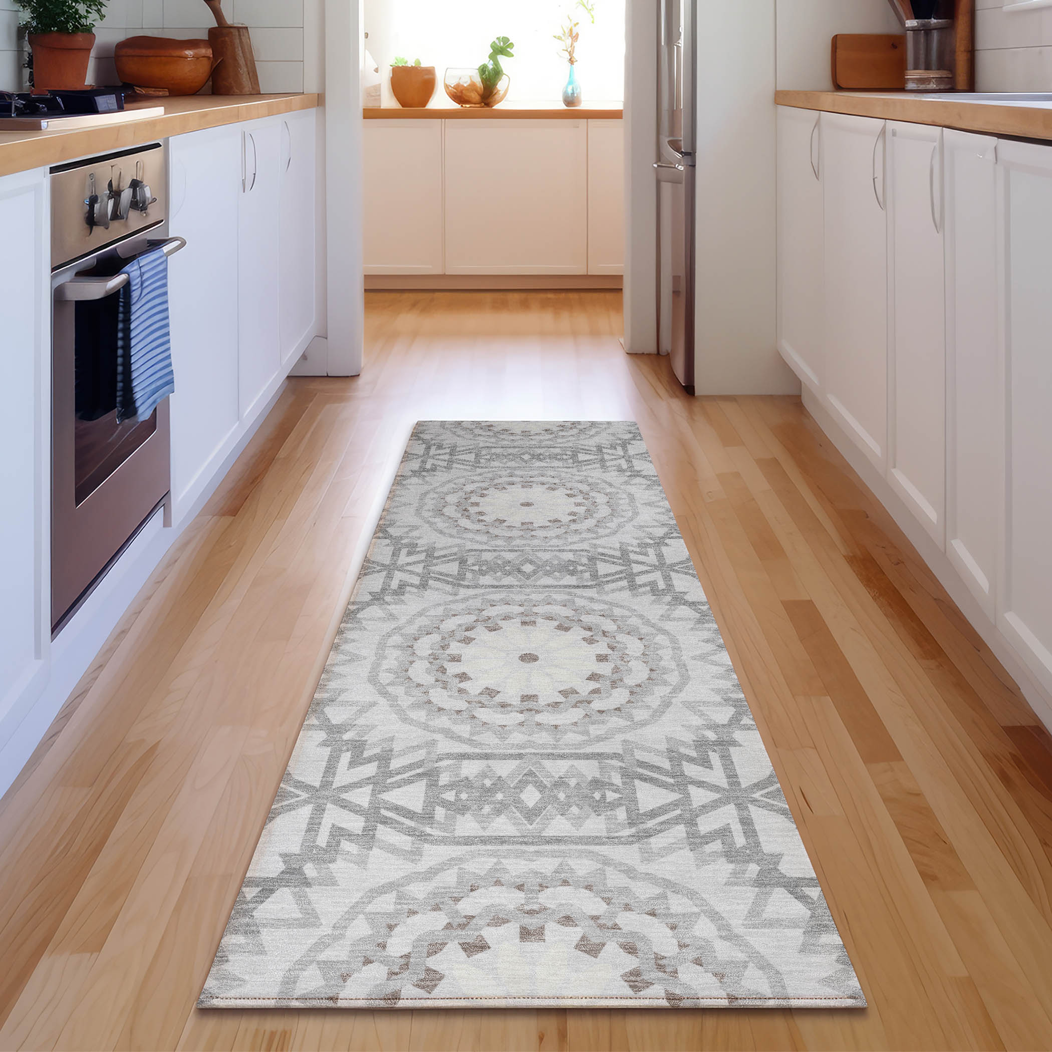 Addison Rugs AMF619SV2X8 Mayfield AMF619SV 2 x 7 (ft) Loomed Silver Rectangular Indoor Geometric Machine washable Pet Friendly Area rug