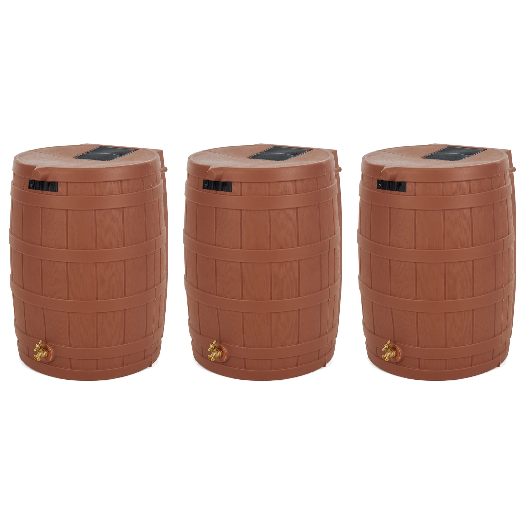 Good Ideas 393817 50-Gallon Brown Plastic Rain Barrel Spigot