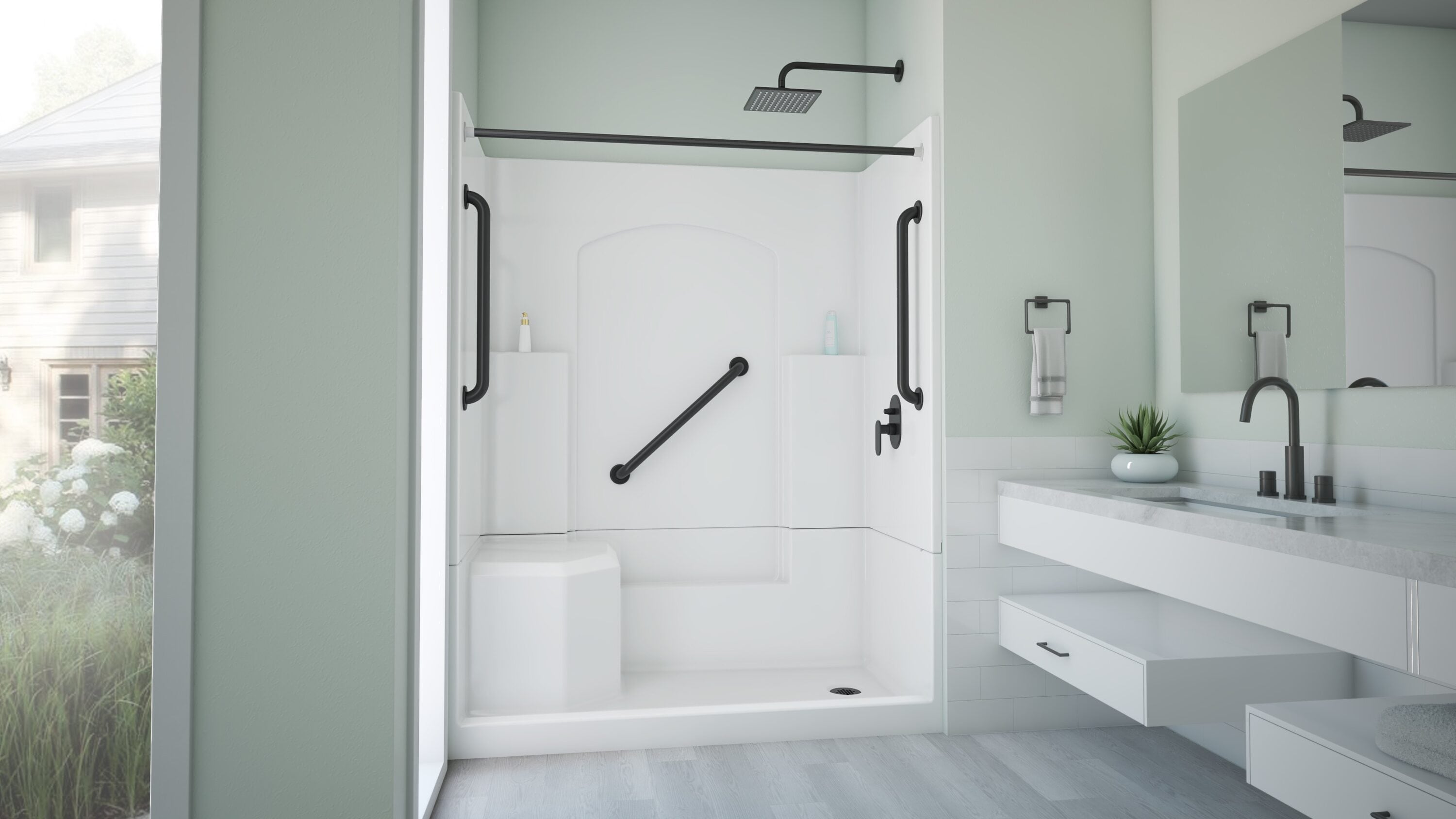 Laurel Mountain L3260SH1S4PLWM2 Alcove-Shower-Kit - View #9