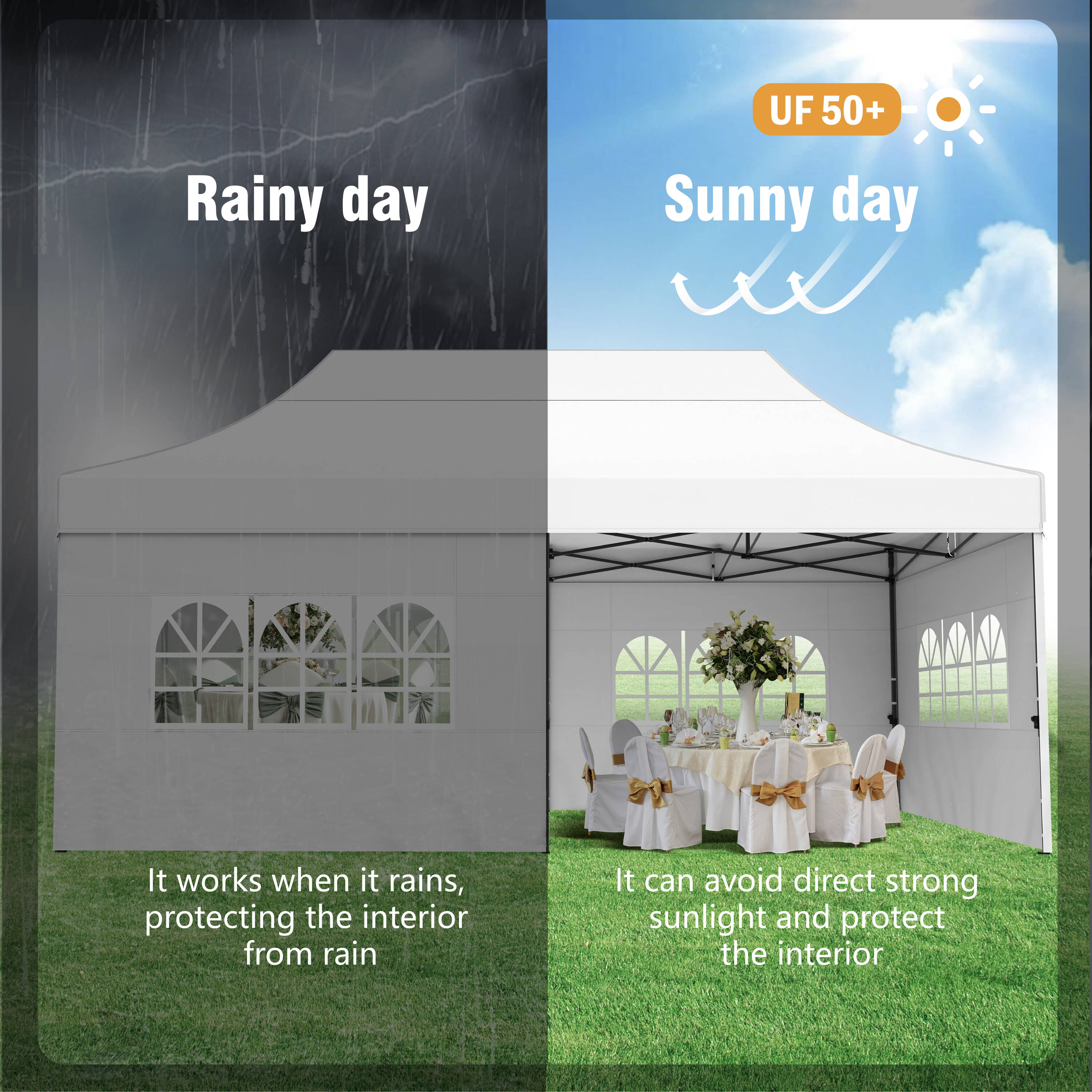 Sunshine Valley 20-Feet x 10-Feet Rectangle White Pop-up canopy
