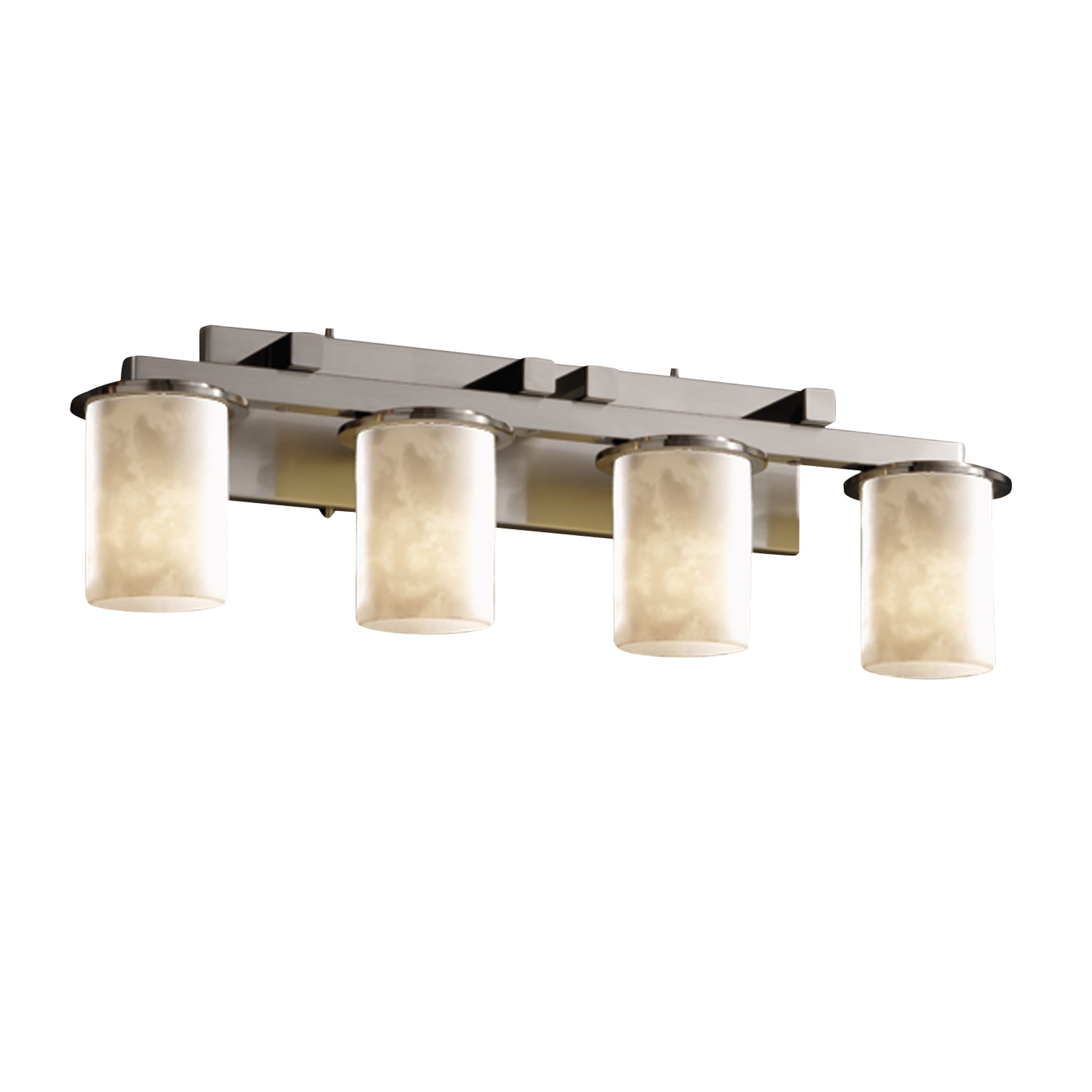 Justice Design Group CLD-8774-10-NCKL Clouds 29-in 4-Light Brushed Nickel Transitional Vanity Light