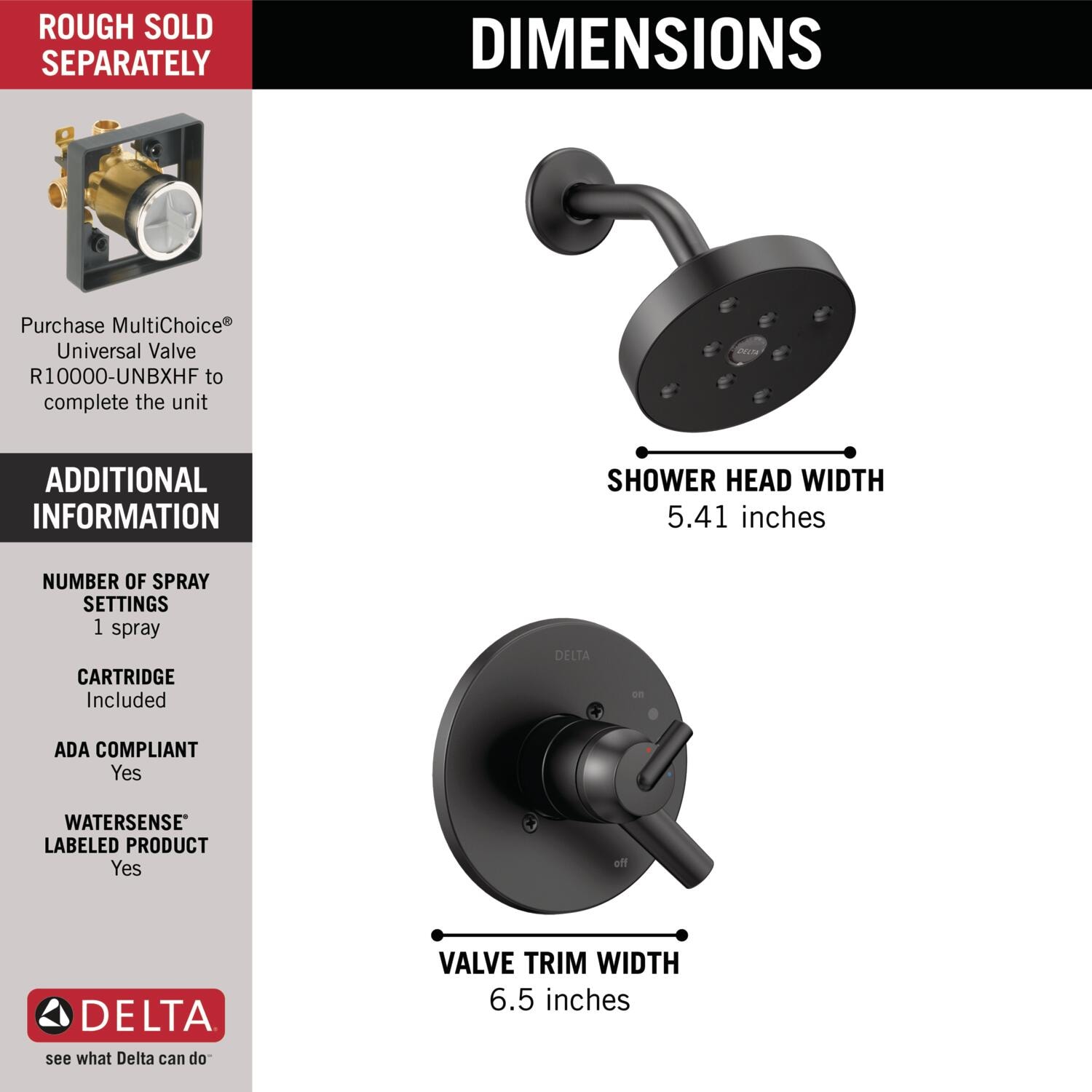 Delta T17259-BL Tub-Shower-Faucets - View #3