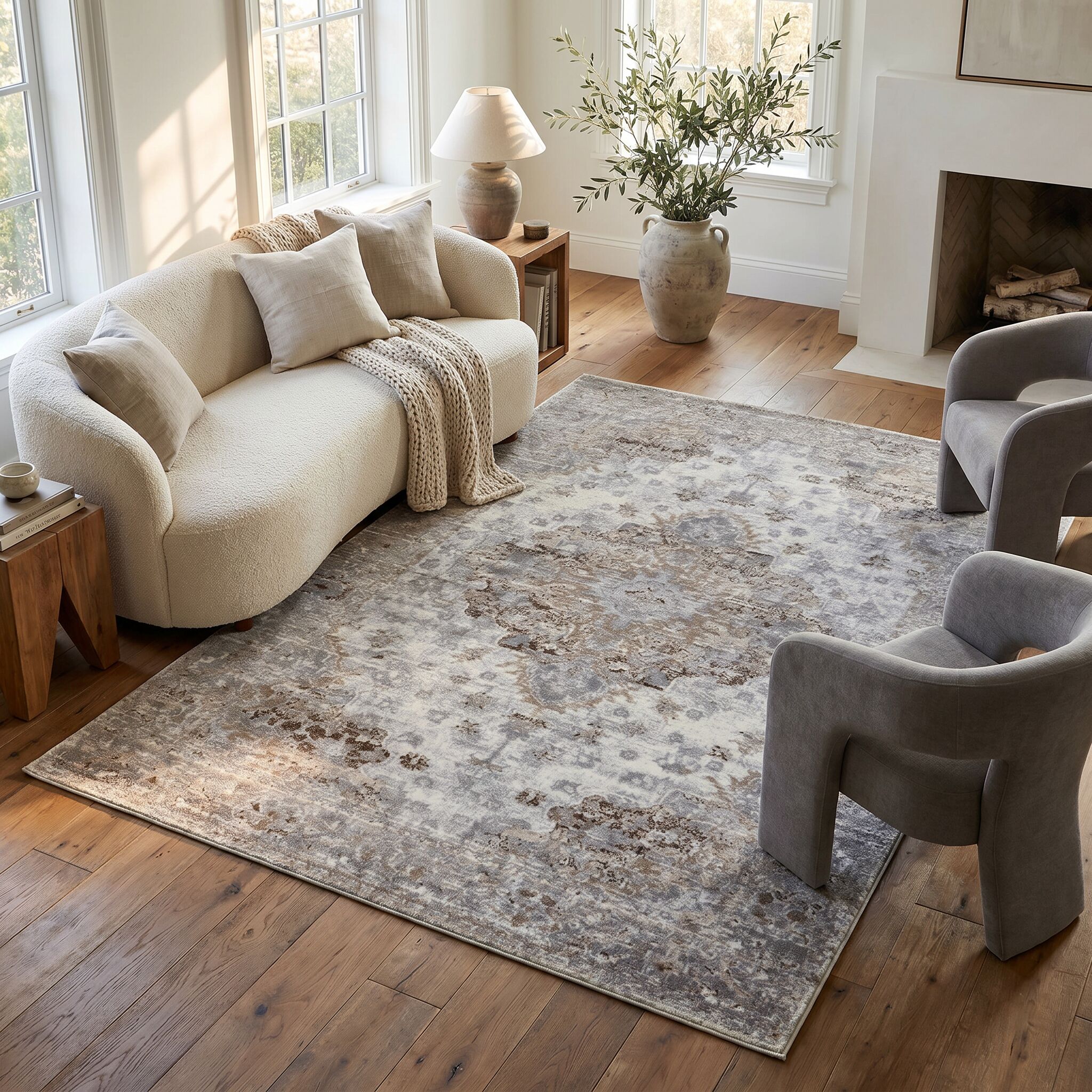 Rug Branch Amina 8' x 11' Traditional Brown and Grey Oriental