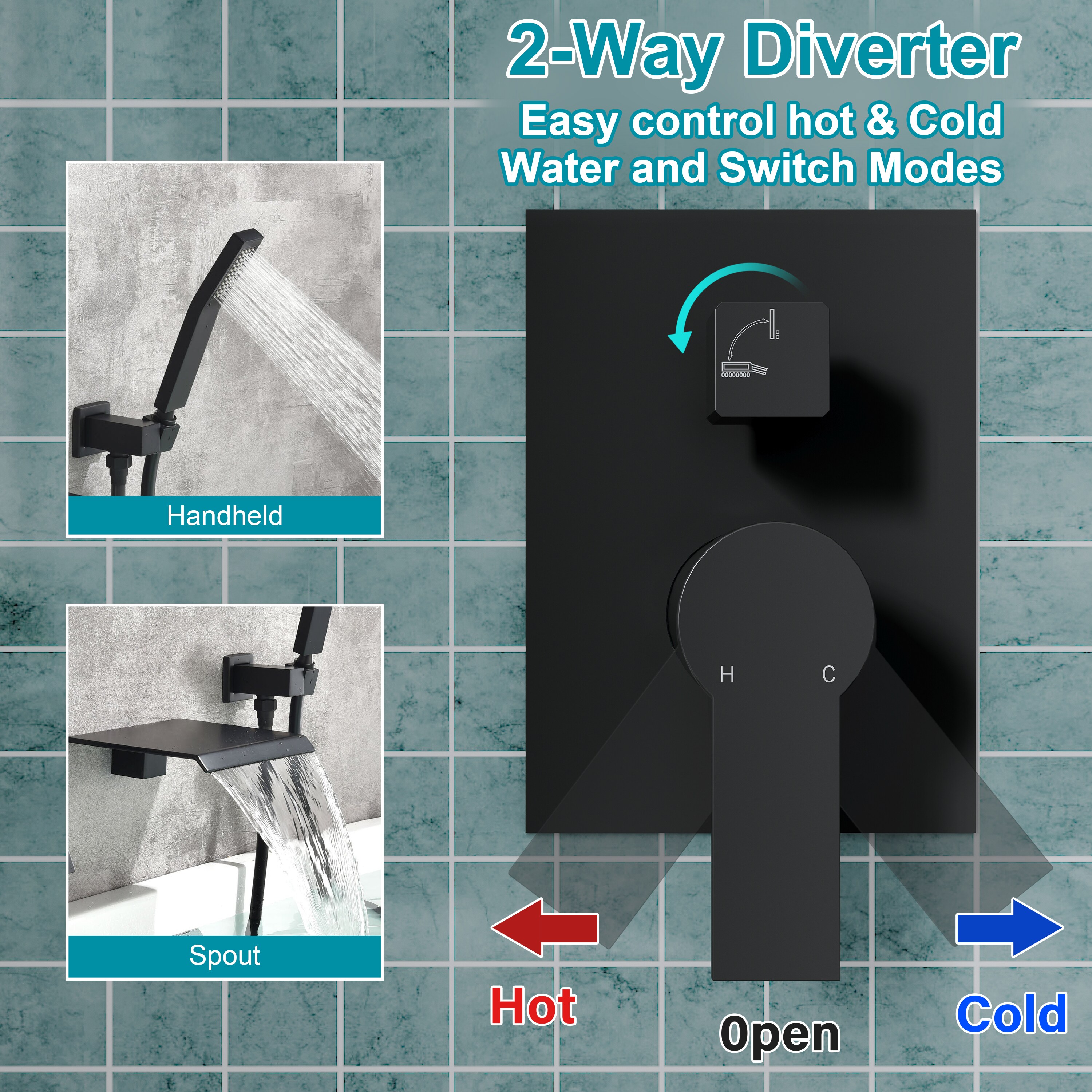 WELLFOR SPA-88021B Roman-Tub-Faucets - View #7