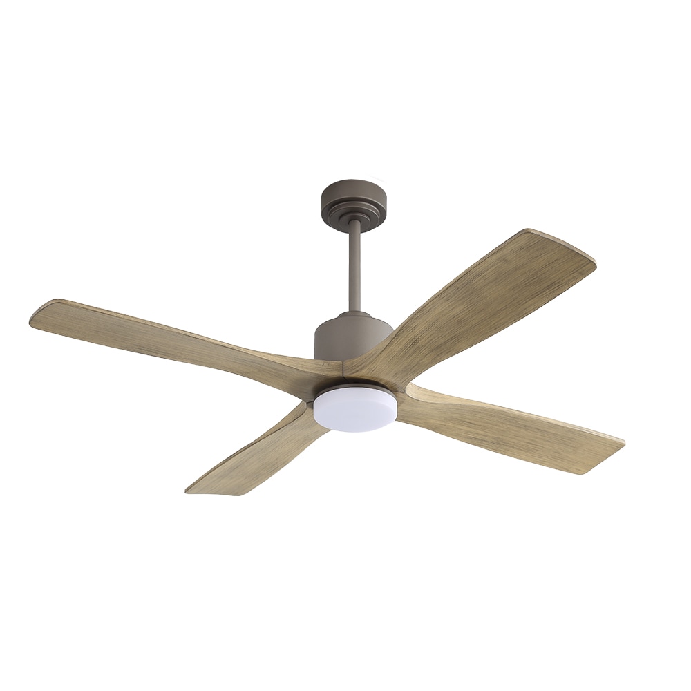 MLIAN WBCF-BS191-CH 54-in Integrated LED Graphite and Gray with Graphite Blades Ceiling Fan With Light - Remote Included ( 4 -Blade )