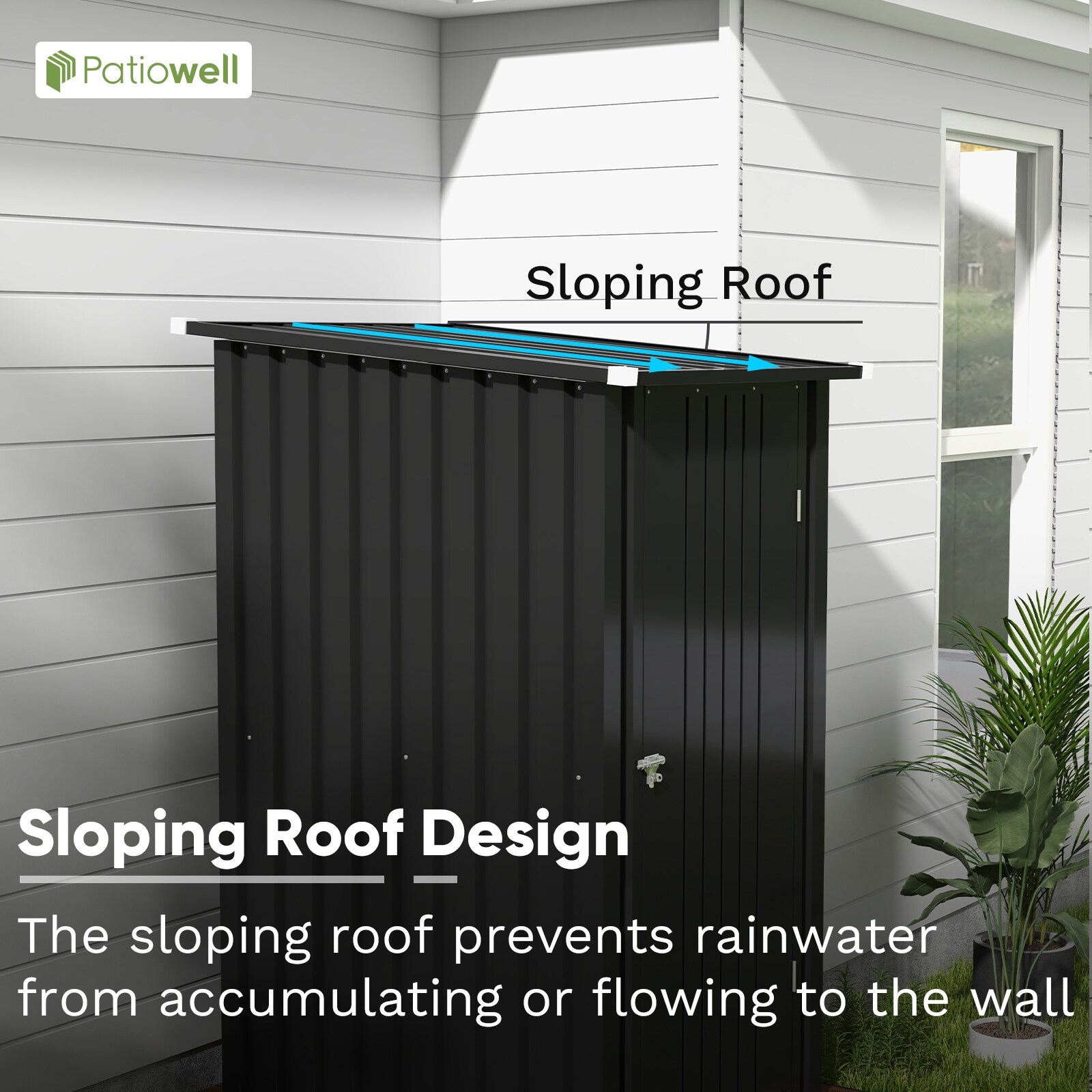 Patiowell WES-PS22-0110-BK Metal-Storage-Buildings-Sheds - View #5