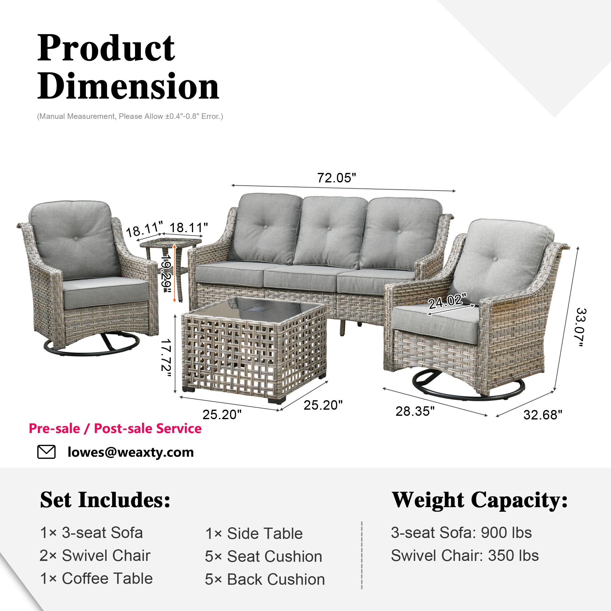 weaxty HMBYZPAD205-T Patio-Conversation-Sets - View #7