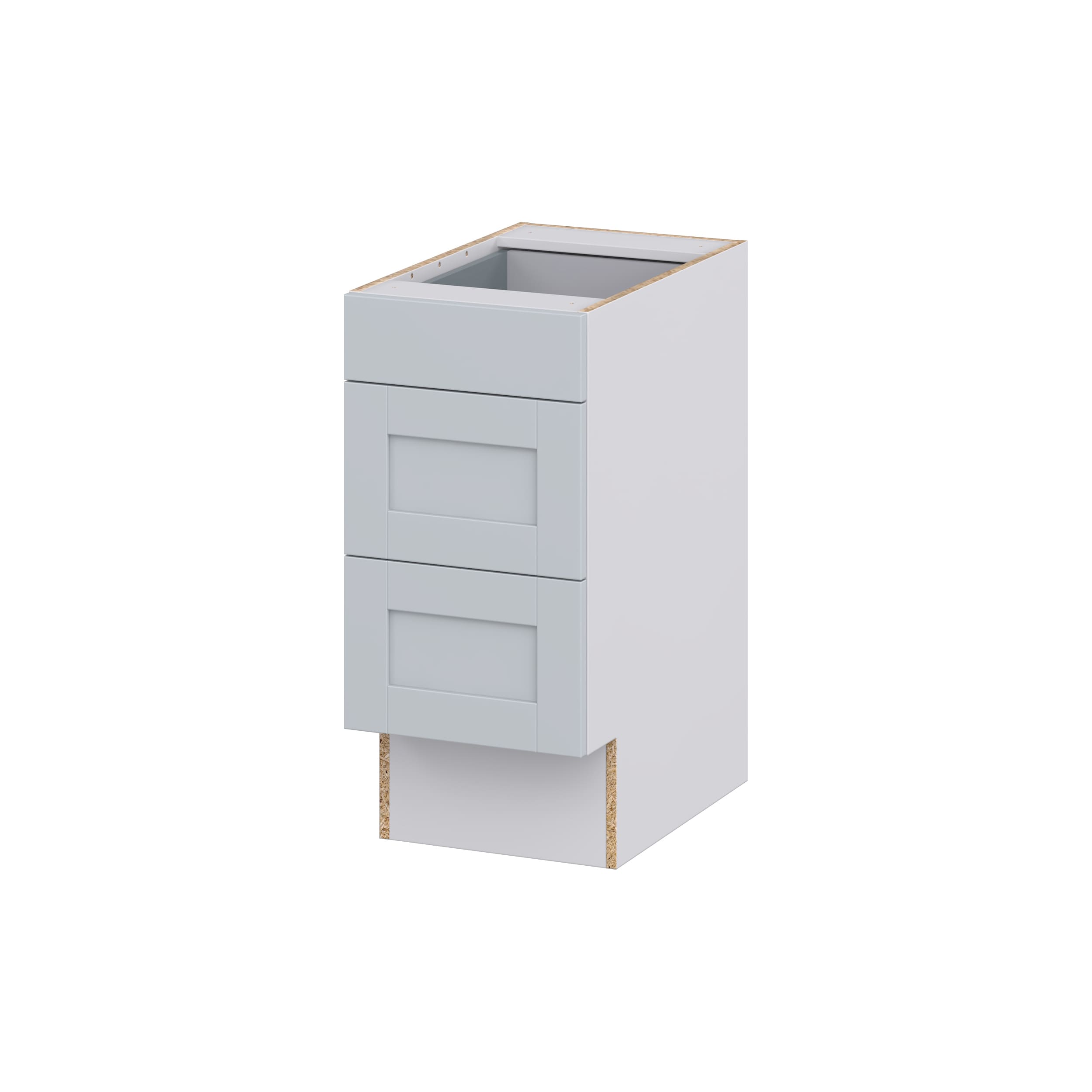 Hugo&Borg Beaumont 15-in W x 32.5-in H x 25-in D Slate Gray 3-Drawer Base Fully Assembled Cabinet (Recessed Panel Style)