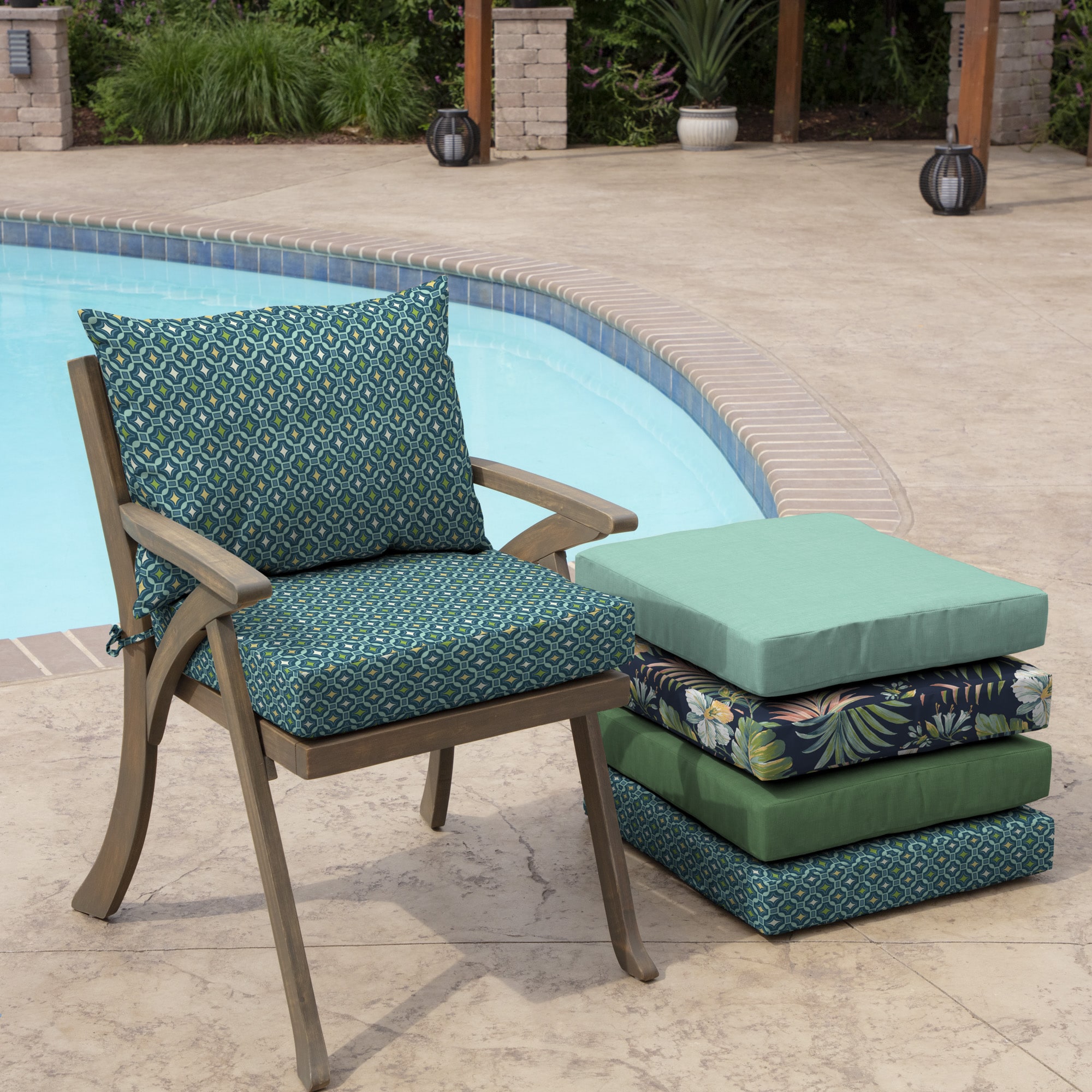 Arden Selections 21-in x 21-in 2-Piece Alana Tile Deep Seat Patio Chair ...