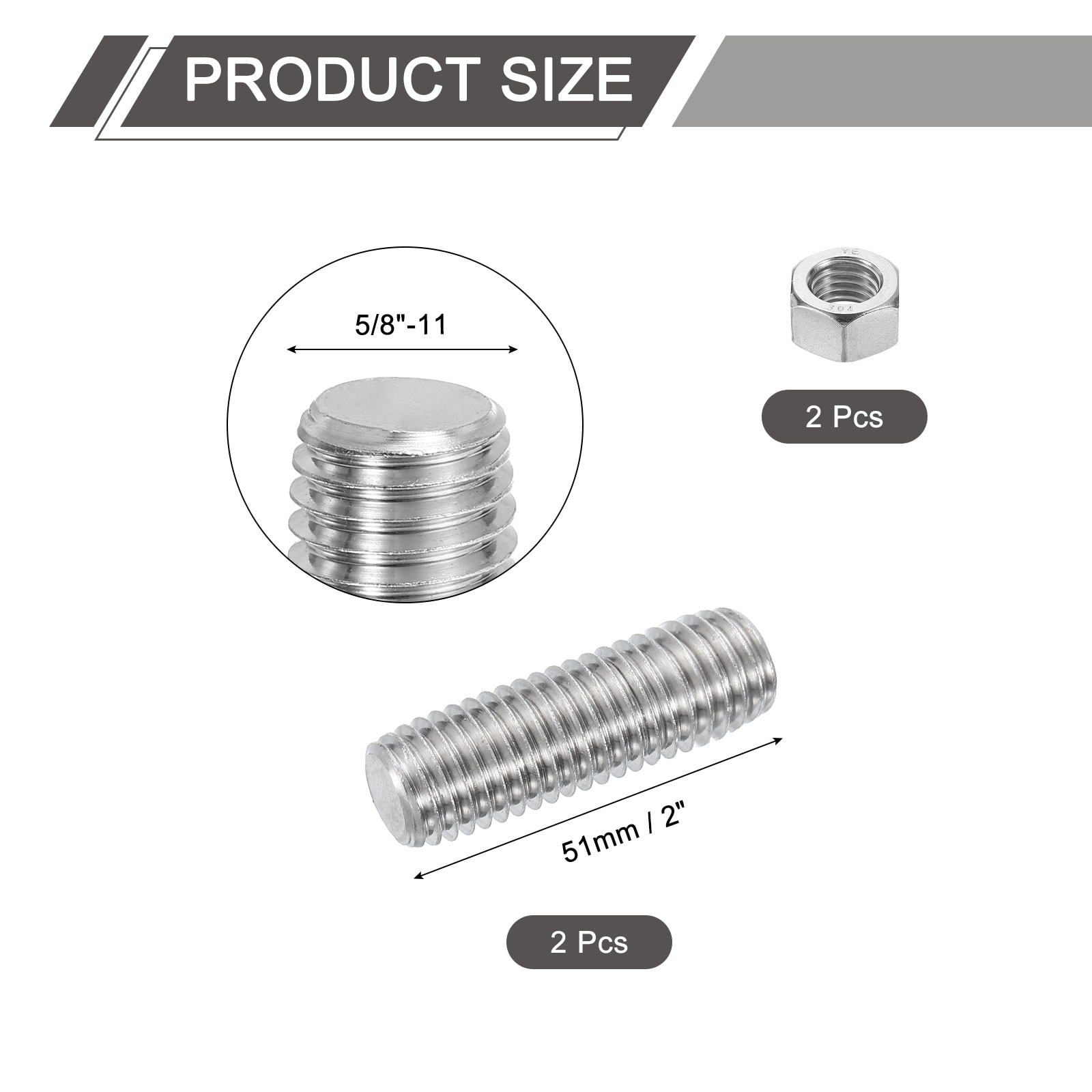 Unique Bargains S26050701UX5400 Threaded-Rod - View #2