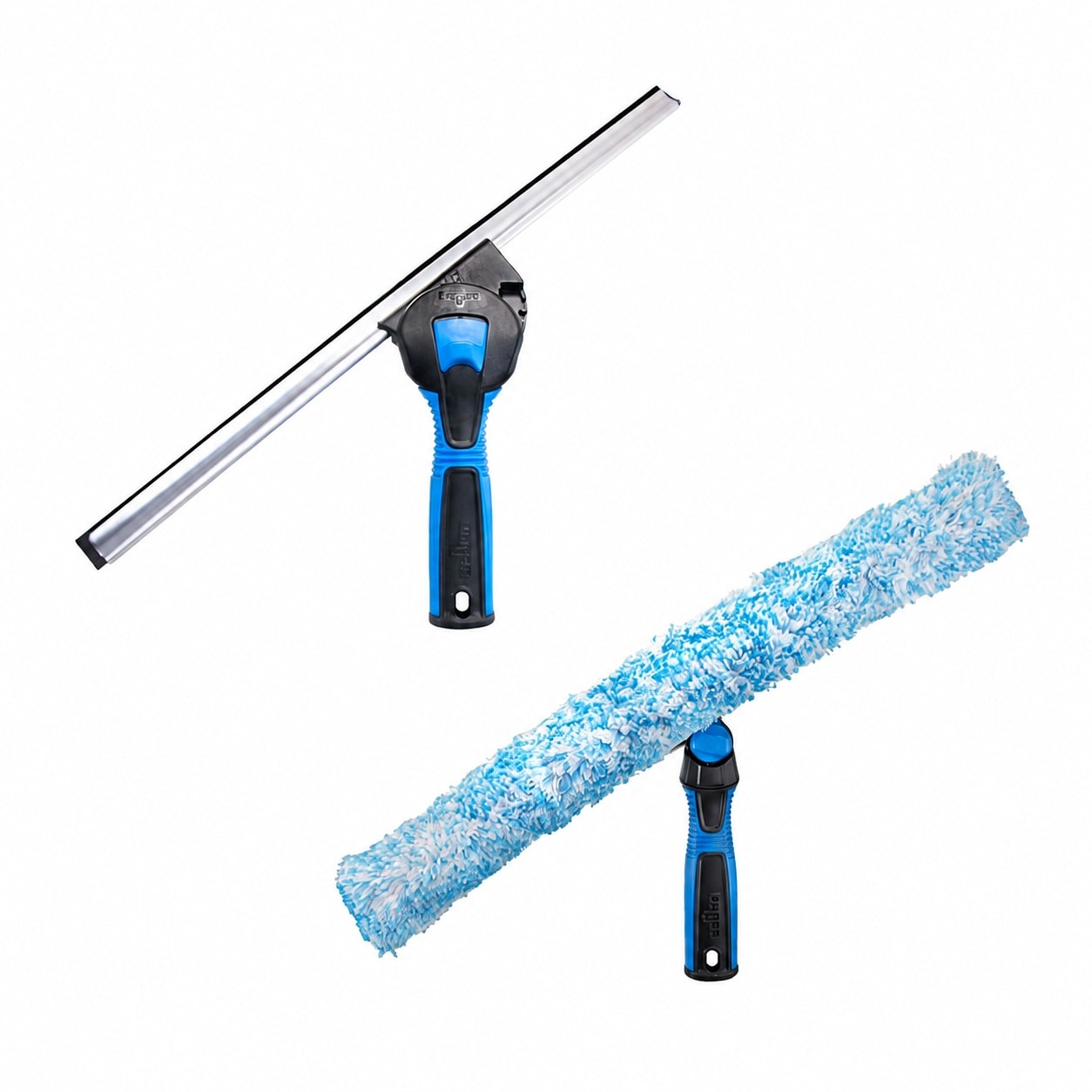 Ahfiwaso  18 inch Window Scrubber Washer and Window Cleaning Squeegee with Swiveling Head and EZ Change for Glass and Window Cleaning