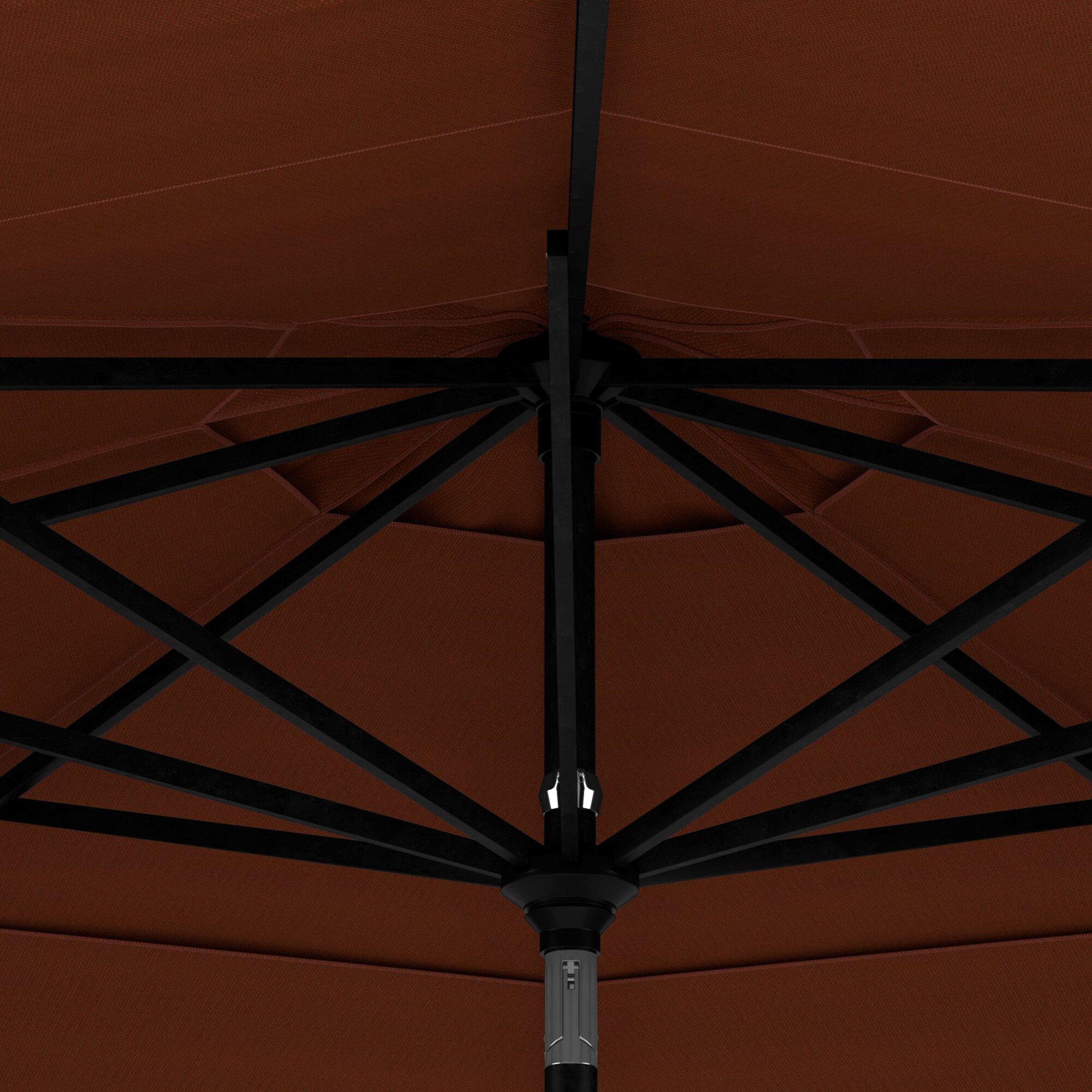 11 ft. Terracotta Aluminum Market Patio Umbrella with Crank Lift