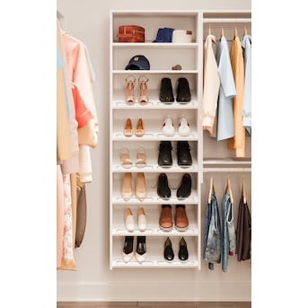 Easy Track 2.1-ft to 2.1-ft W x 7-ft H White Solid Shelving Wood Closet System Lowes.com