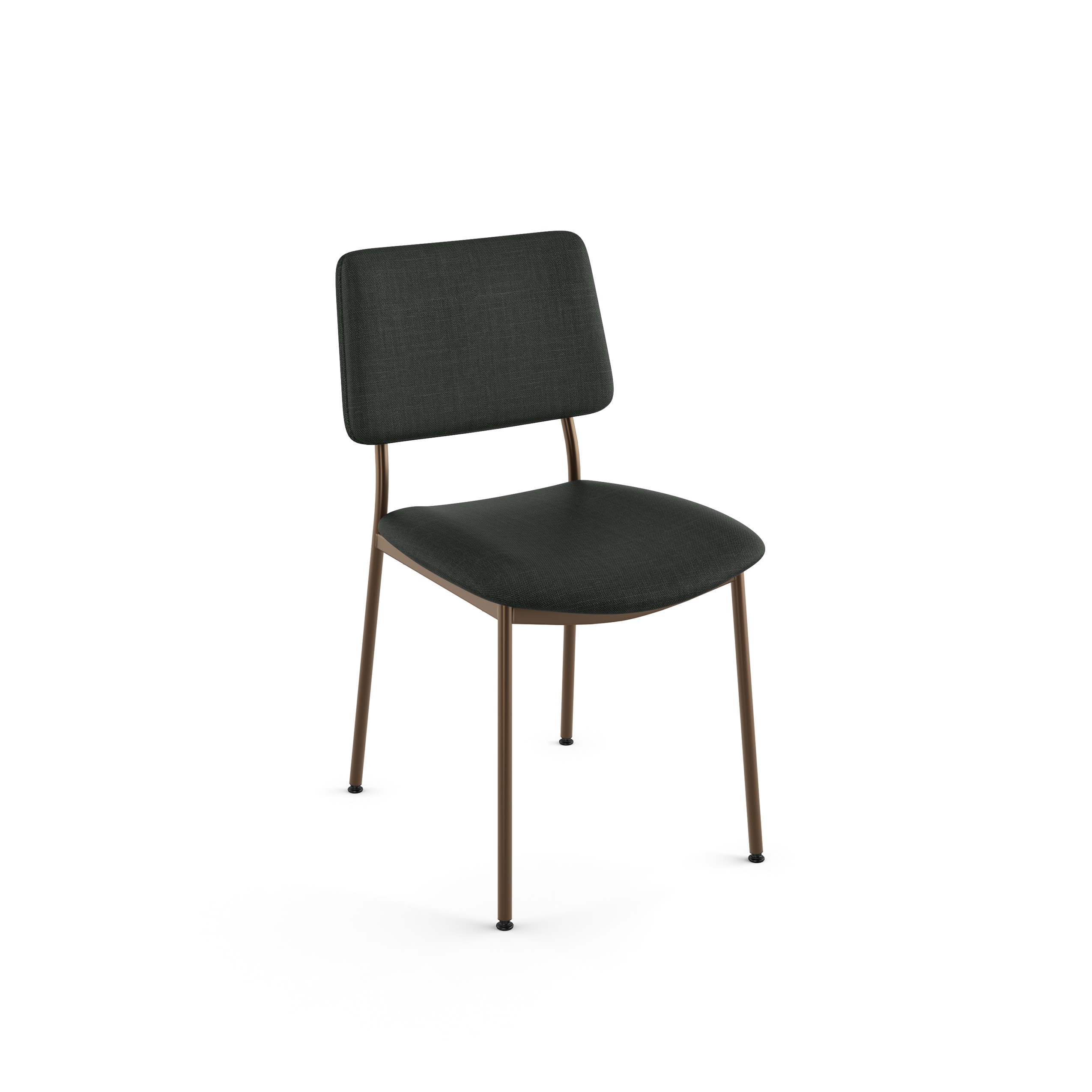 High Back Black Polyester and Bronze Metal Side Chair