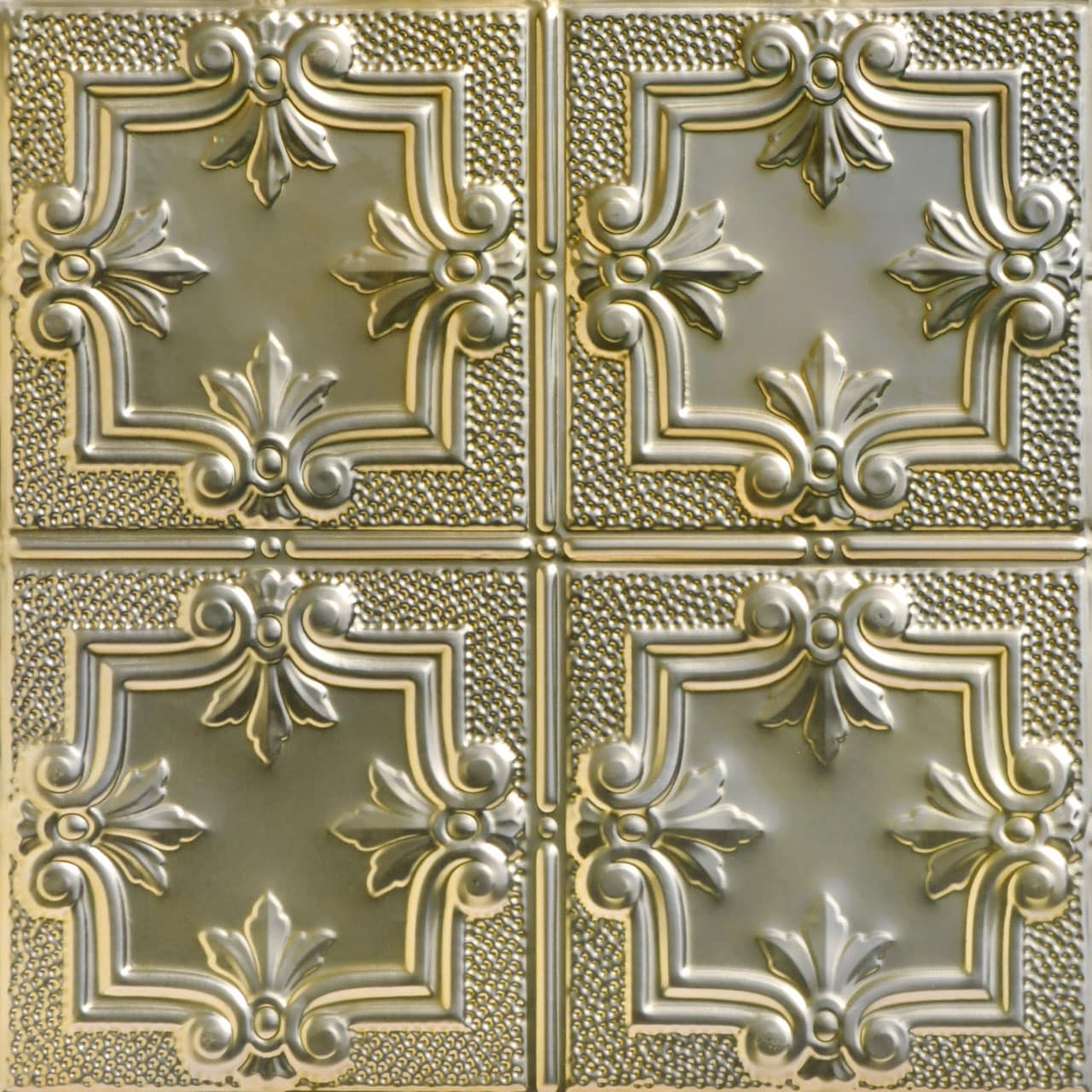 From Plain to Beautiful in Hours SKPC502-GN-24X24-D12 2-ft x 2-ft Antoinette Gold Nugget Steel Drop Ceiling Tile ( 12 -Pack, 48-Sq. Feet / Case )