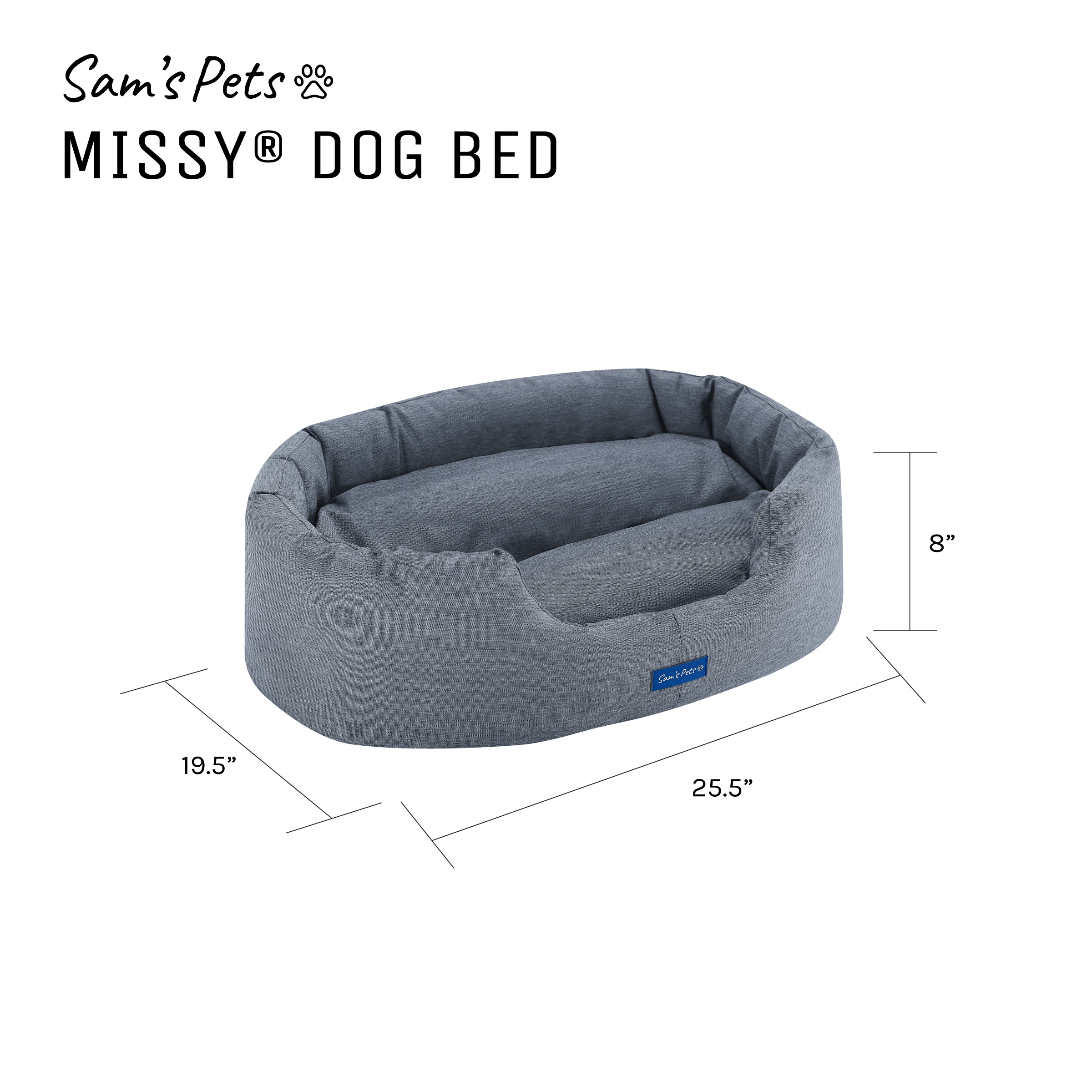 Missy Small Navy Blue Round Outdoor Pet Bed