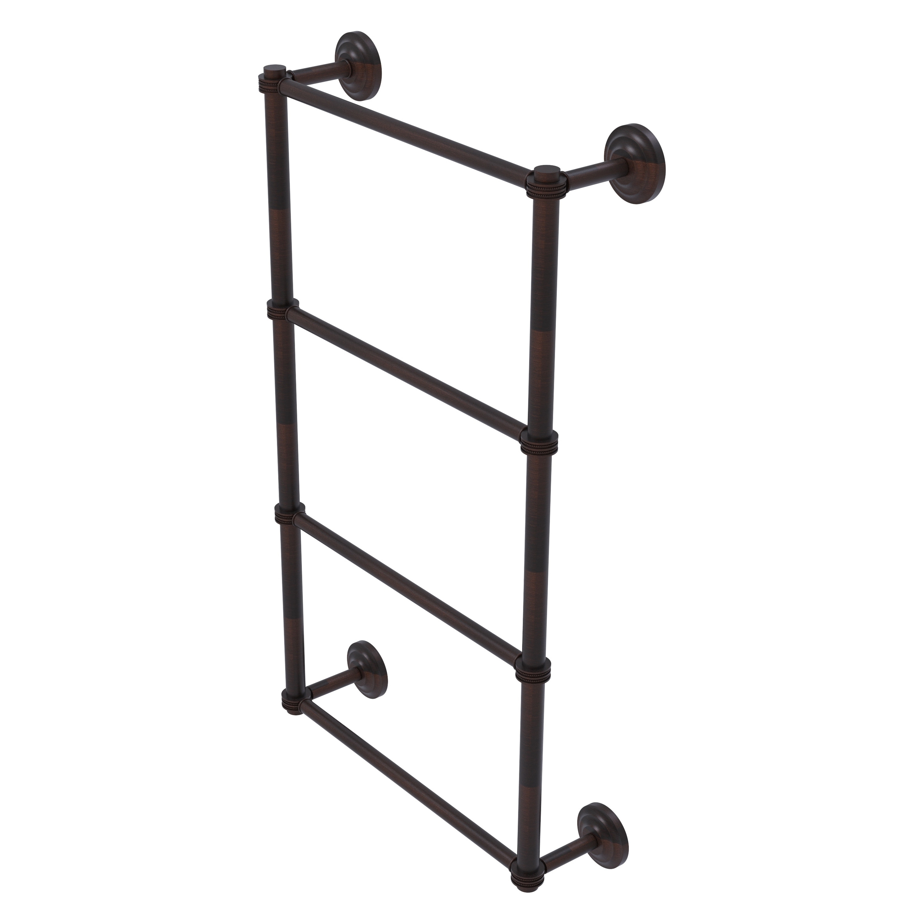 Allied Brass QN-28D-24-VB Que New 24-in double Venetian Bronze Wall mount 4-tier Towel Bar