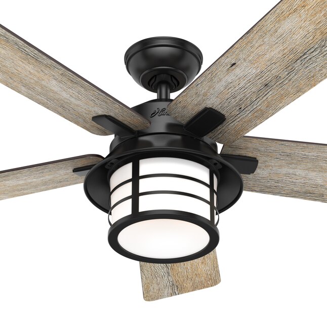 Hunter Lantern Bay 54 In Matte Black, Why Are The Lights In My Ceiling Fan Blinking Green
