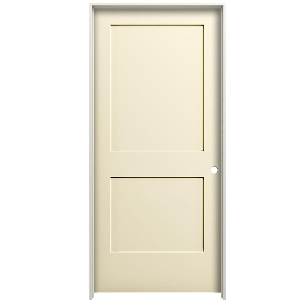 RELIABILT LO1004017 24-in x 80-in Cream-n-Sugar Hollow core 2-panel square Left hand Smooth Prefinished Molded composite Flat Jamb Single Prehung Interior Door