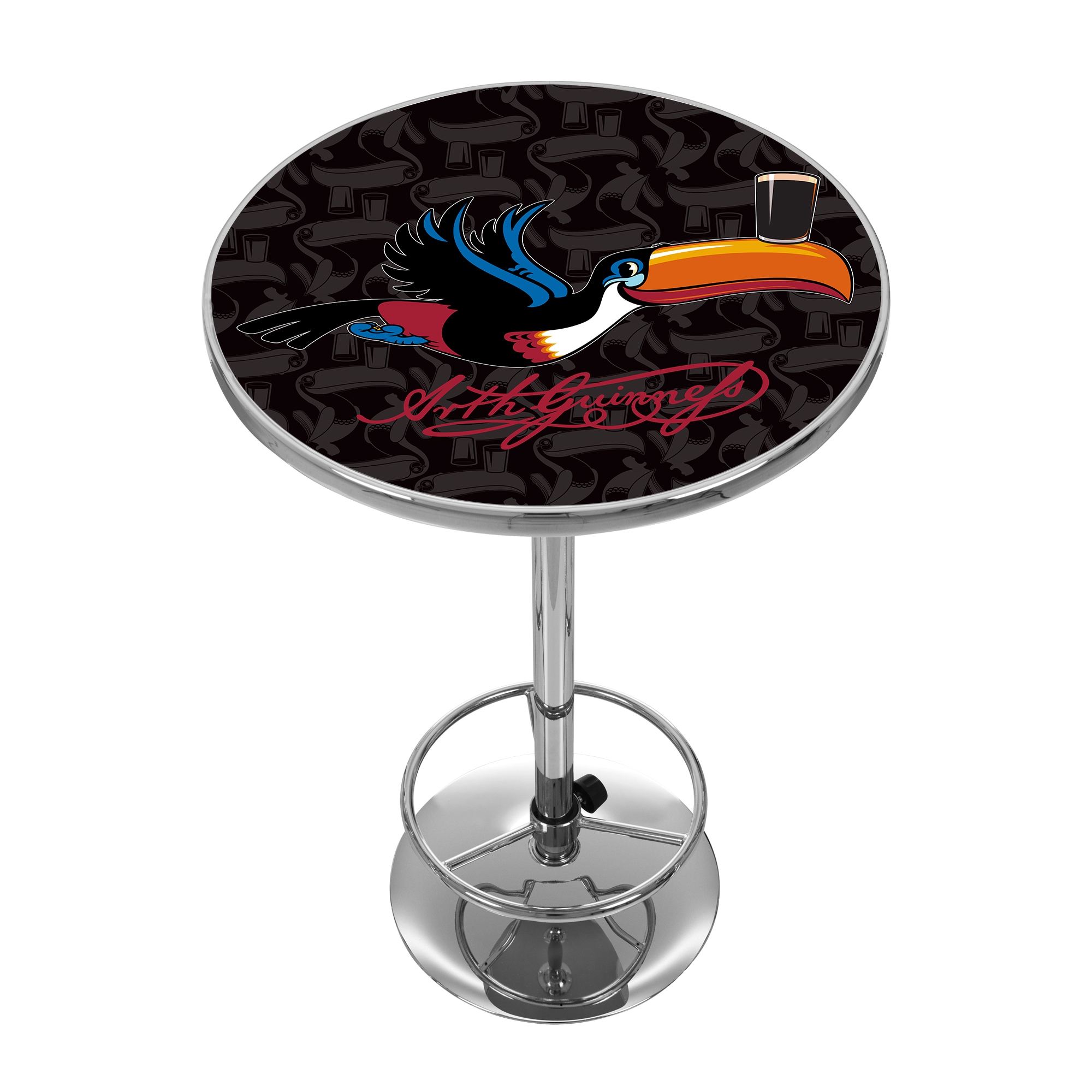 Trademark Gameroom GN2000-TCN Pub Tables Chrome Round Traditional Bar Table, Composite with Metal Pedestal Base 27.375-in L x 42-in H