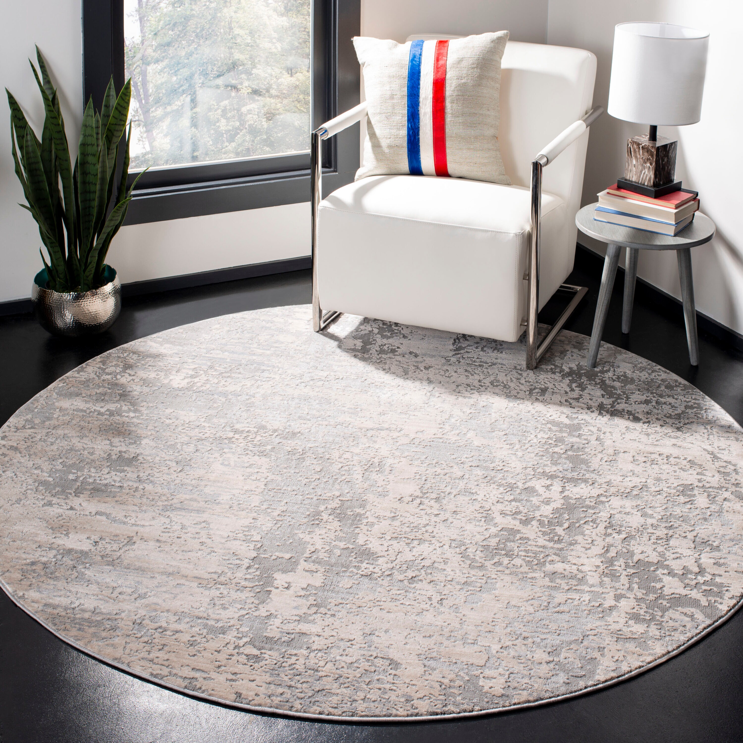 Invista 434F Grey Cream 6in-7ft x 6in-7ft Rug