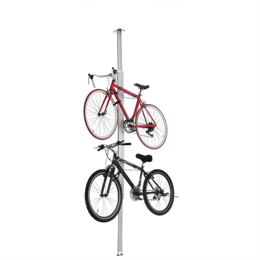 Aluminum Floor-to-Ceiling Bike Storage Rack for Two Bicycles