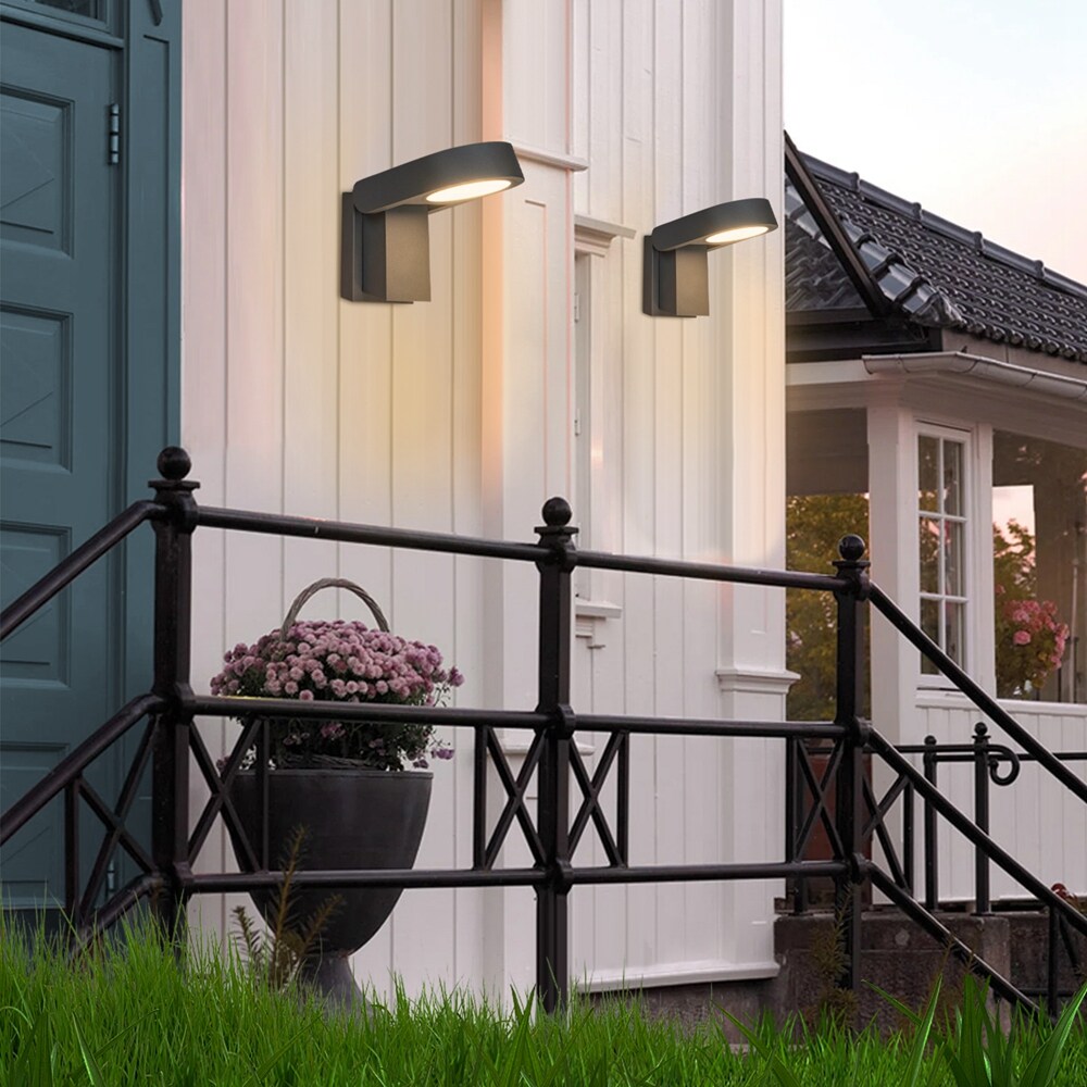 Topcraft TCWPL08 4.72-in H Dark Grey Integrated LED Outdoor Wall Light