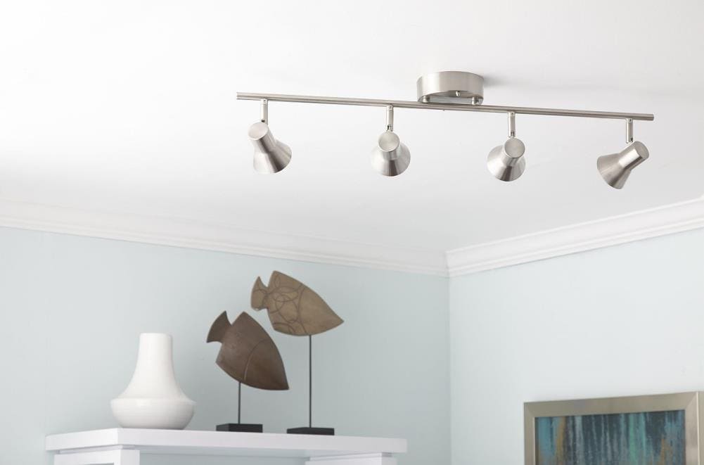 Style Selections Seekott 29.72-in 4-Light Brushed Nickel dimmable