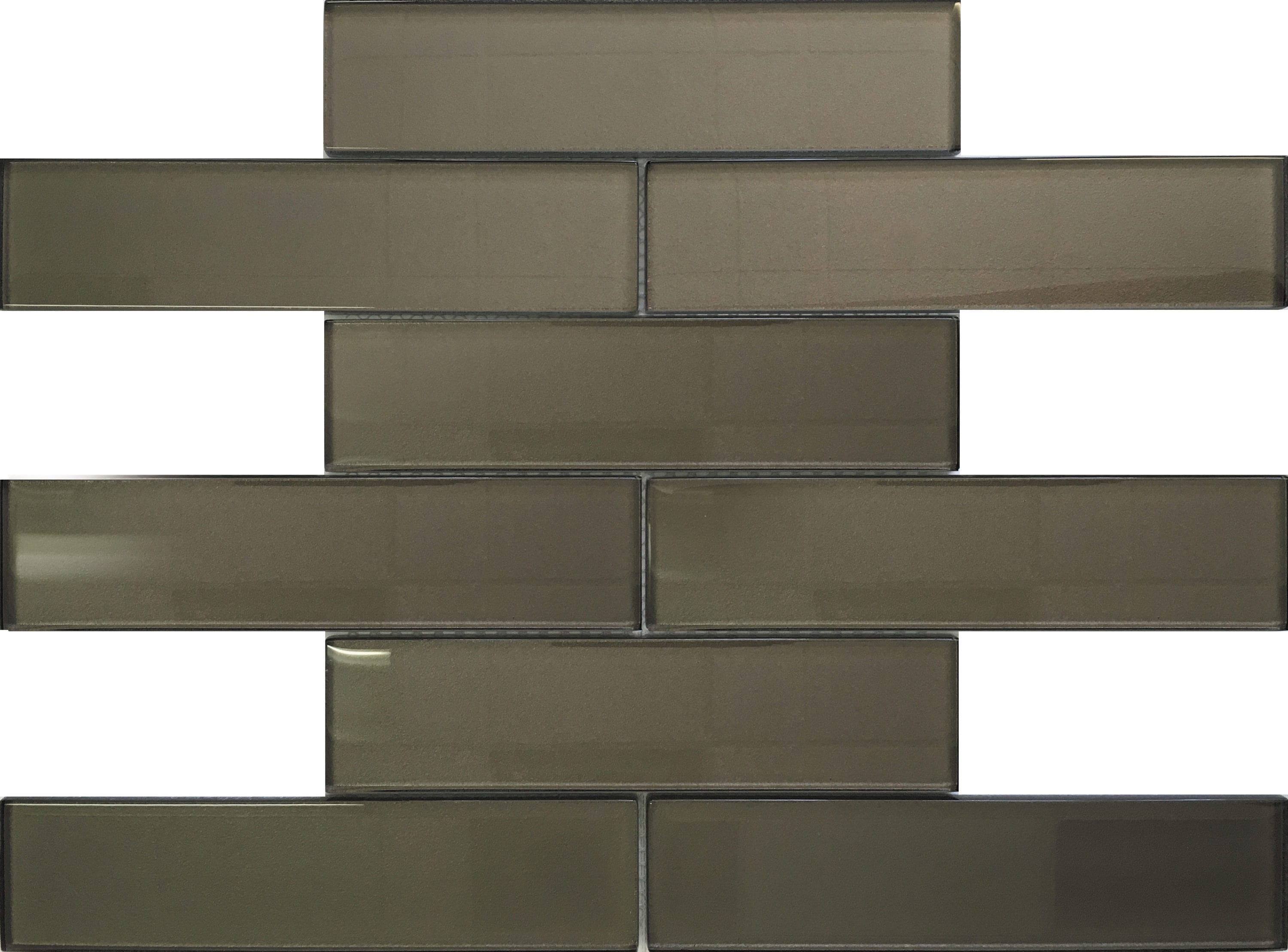 Apollo Tile APLC8804A Cosmos Brown 12-in x 12-in Glossy Glass Subway Mosaic Wall Tile ( 4.83-sq ft Carton