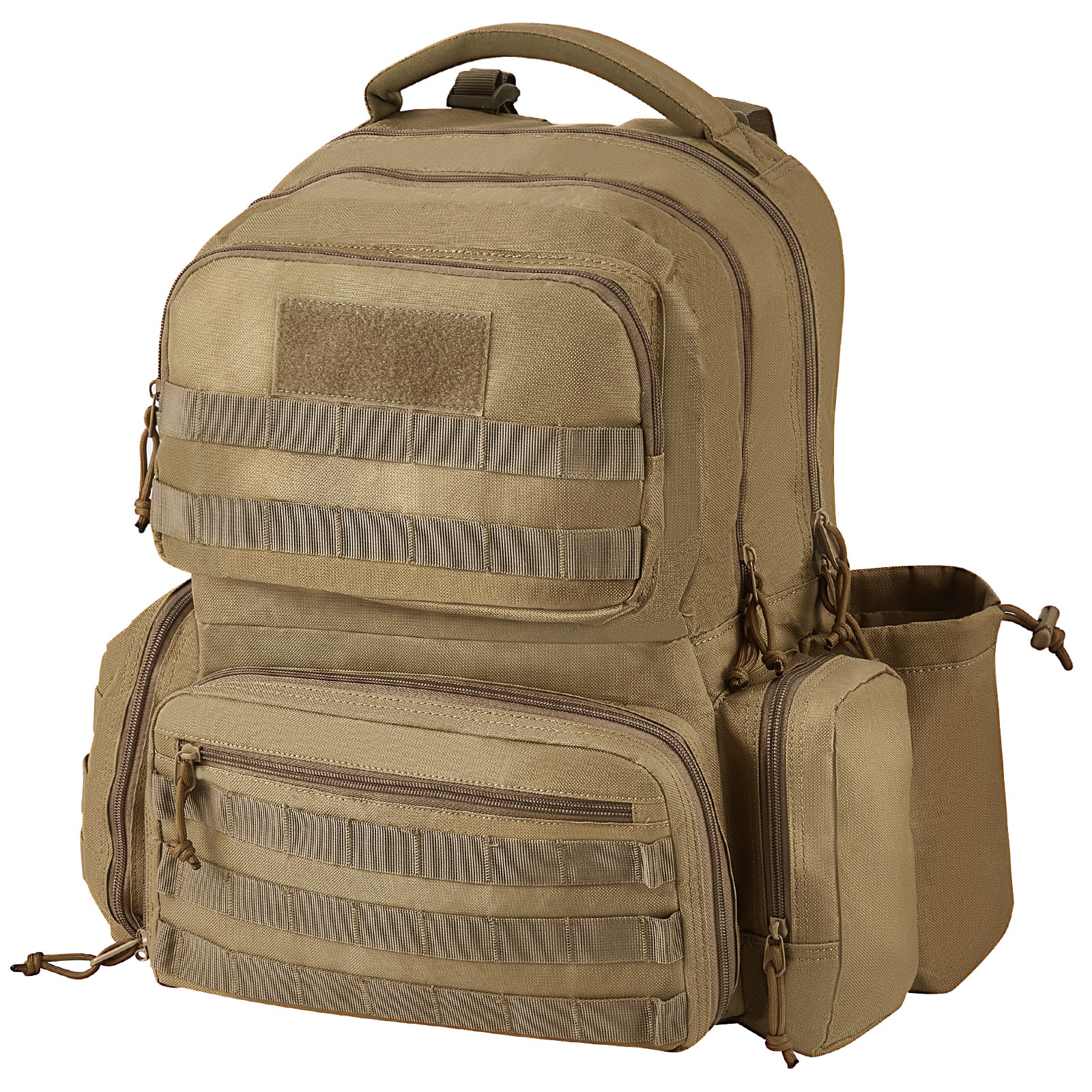 VEVOR SCSQBHS4723304884V0 Tactical Range Backpack for 6 Pistols  Gun Backpack with 6 Independent Pistol Bags and 10 Magazines  Pistol Backpack for Outdoor Hunting Shooting  Range Bag for Handguns Lockable Zipper   Brown