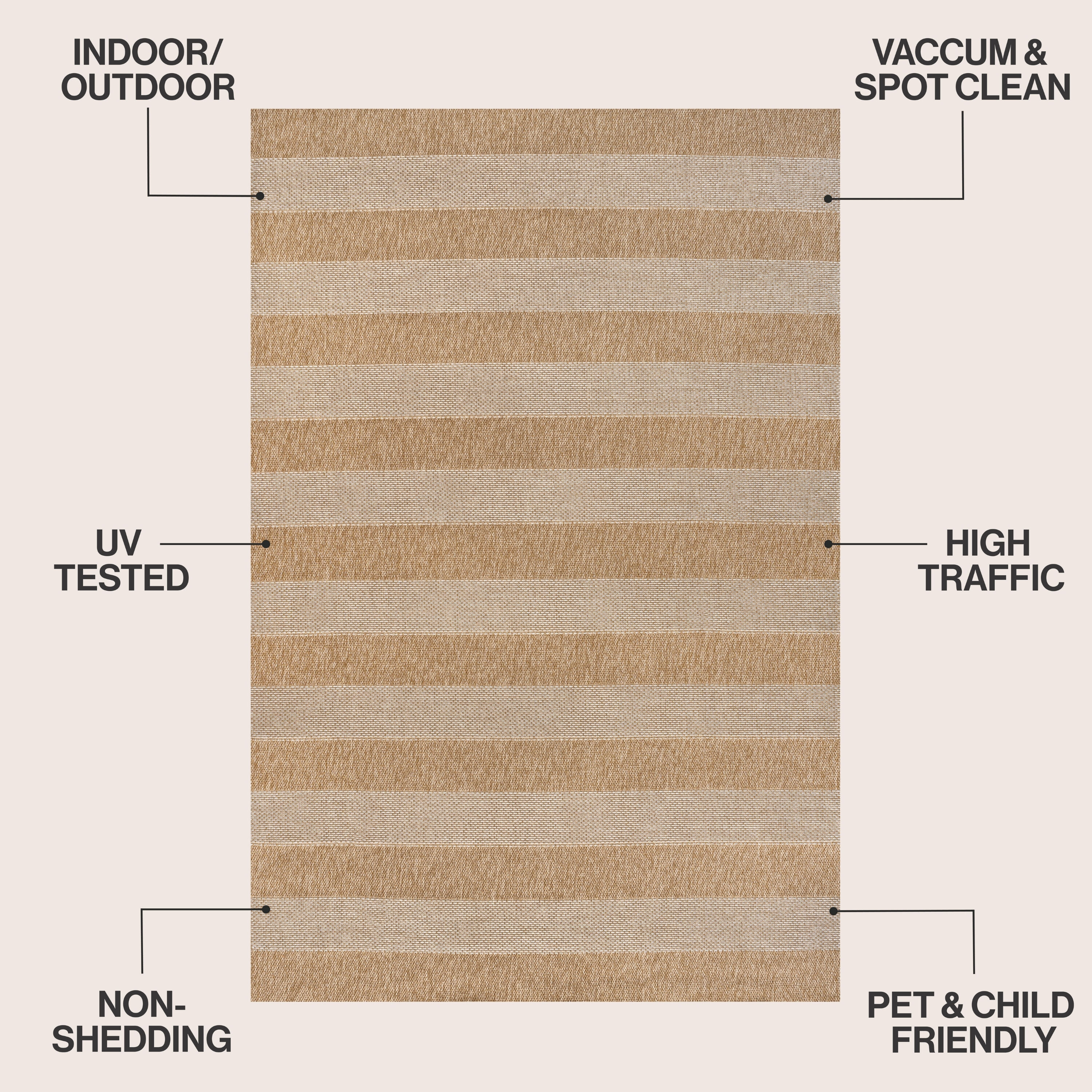 JONATHAN Y Sutton Easy Jute Modern Geometric Boho Stripe Natural/Beige ...