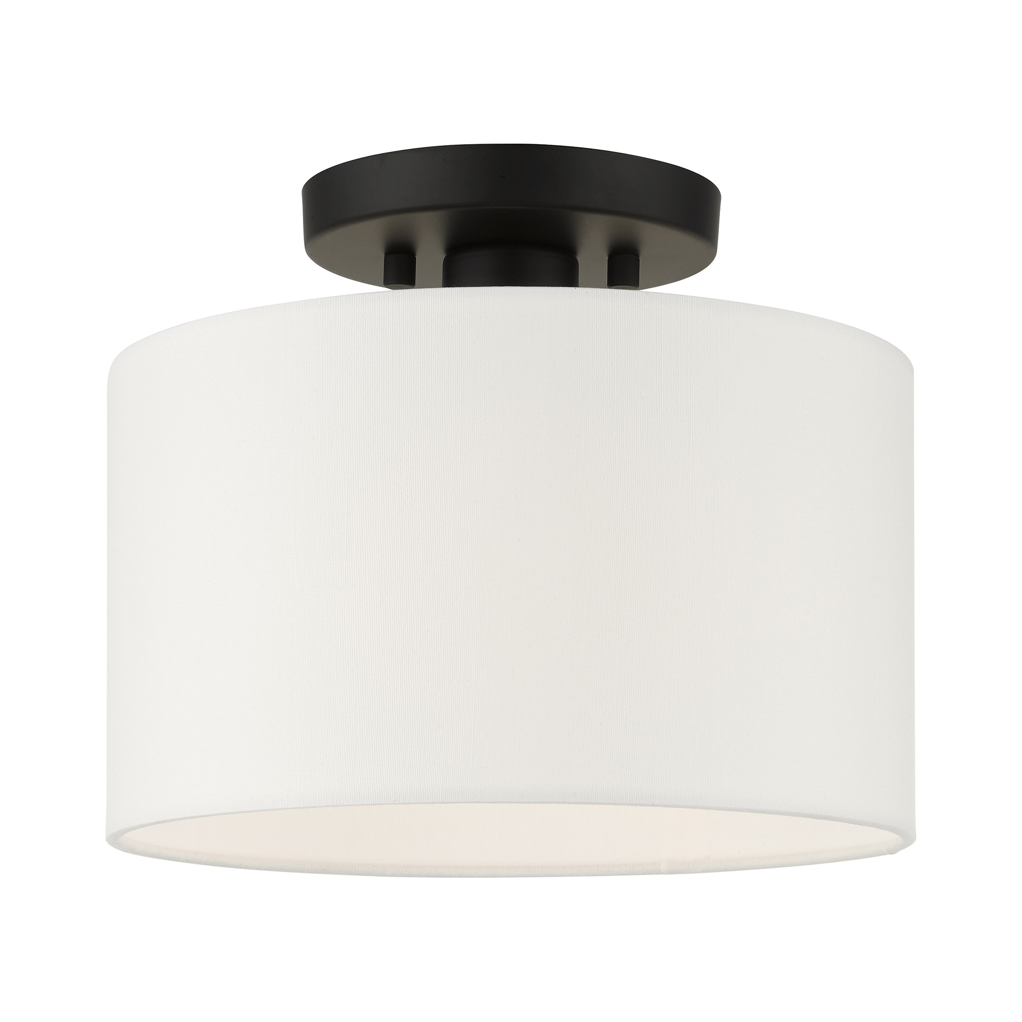Livex Lighting 41095-04 Meridian 1 -Light 10-in Matte Black Semi Flush Mount Light
