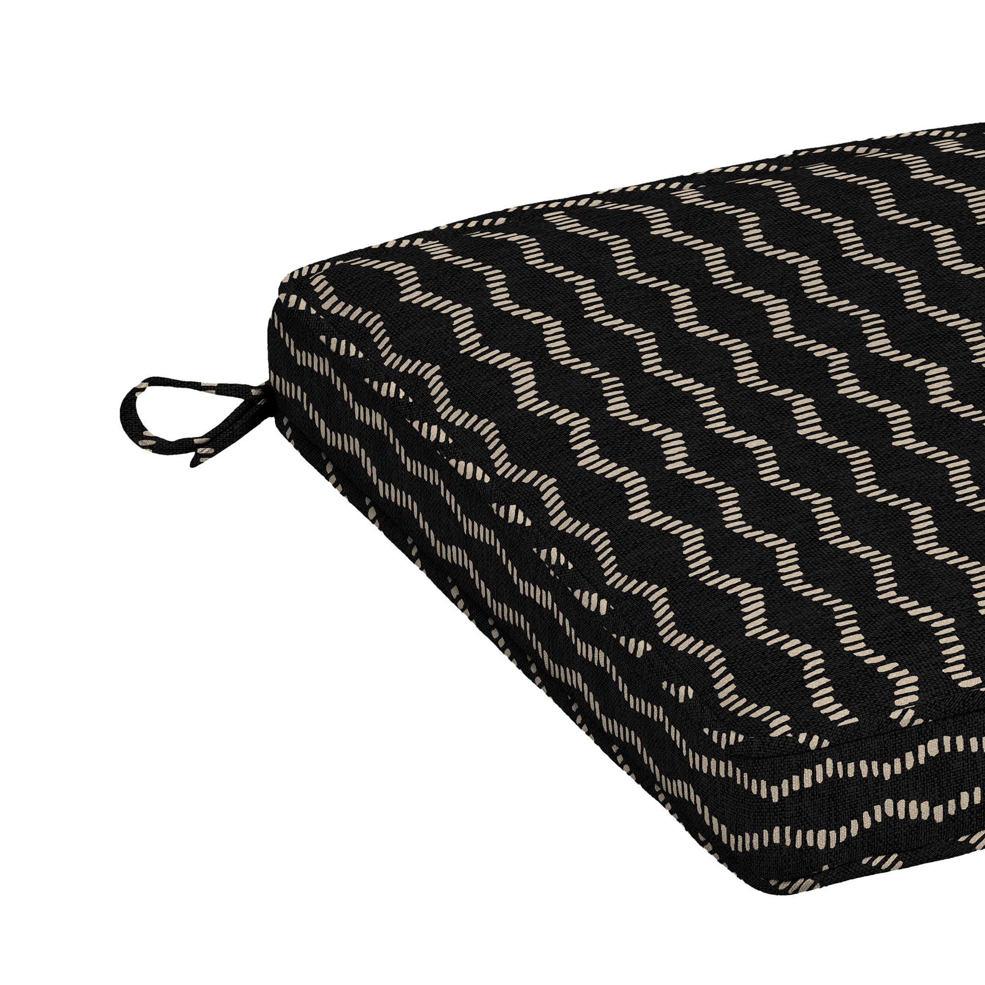 Origin 21 20-in x 20-in Black Helix Jacquard Patio Chair Cushion in the ...