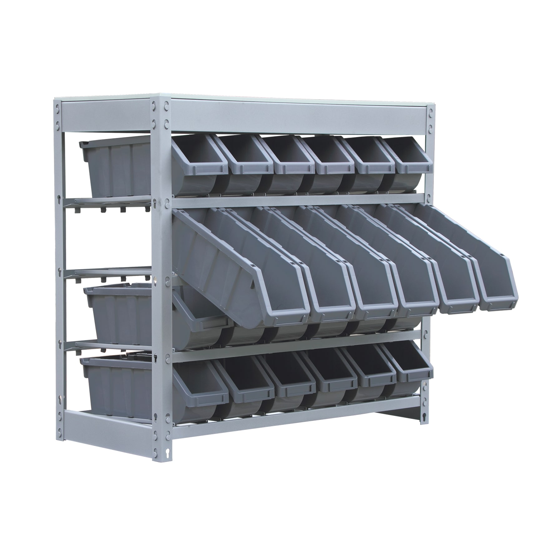 8 Bin Storage Rack Organizer- Wall Mountable Garage Shelving with  Removeable Bins for Tools, Hardware, Crafts by Fleming Supply