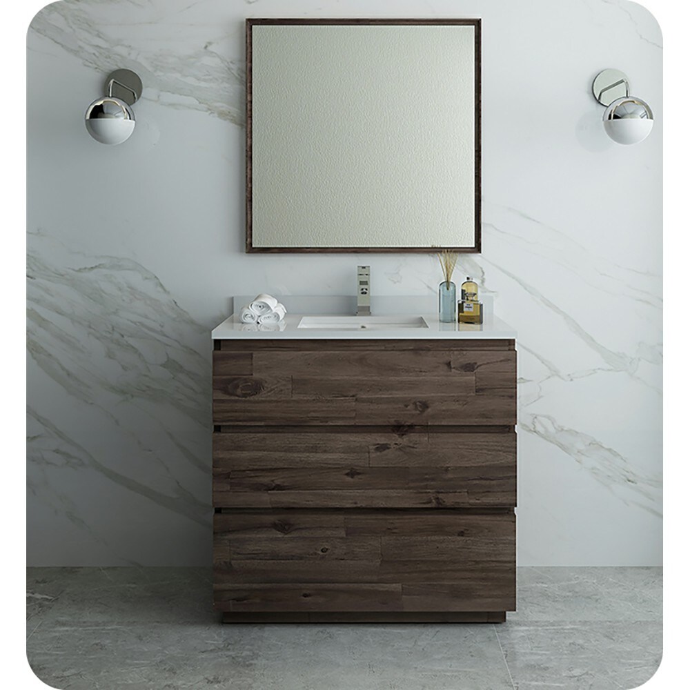 Formosa 35" Brown Engineered Wood Freestanding Vanity Base
