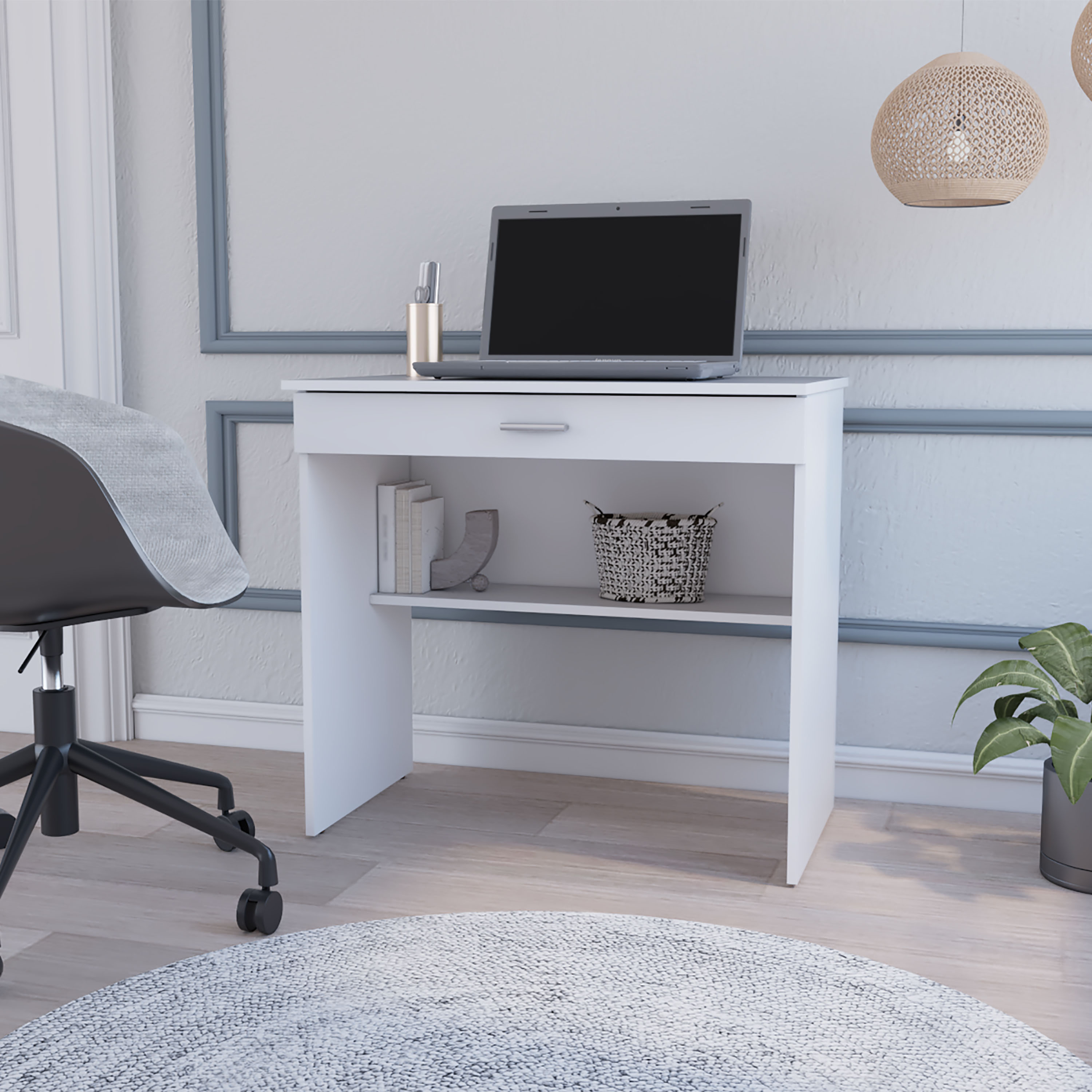 Tatayosi JL-176188 Kaylor 31 Inch Storage Desk with Drawer and Shelf