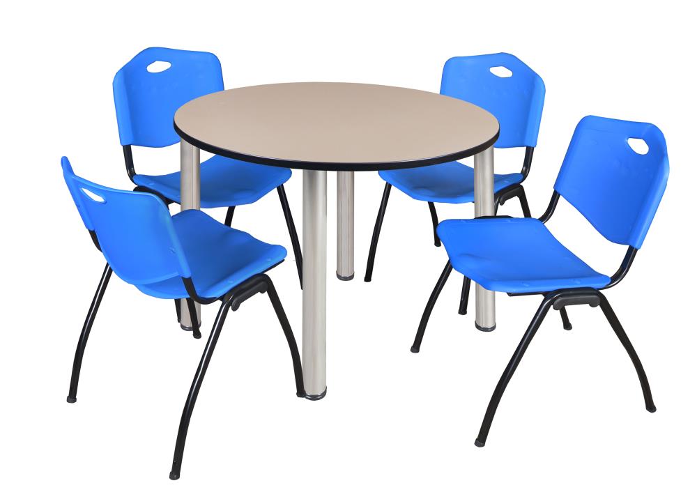 Regency TB48RNDBEBPCM47BE Breakroom Off-white 4-Person Training Table (48-in W x 29-in H)