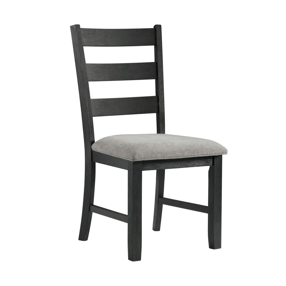 Gray and Black Drop Leaf Dining Table Set with Upholstered Chairs