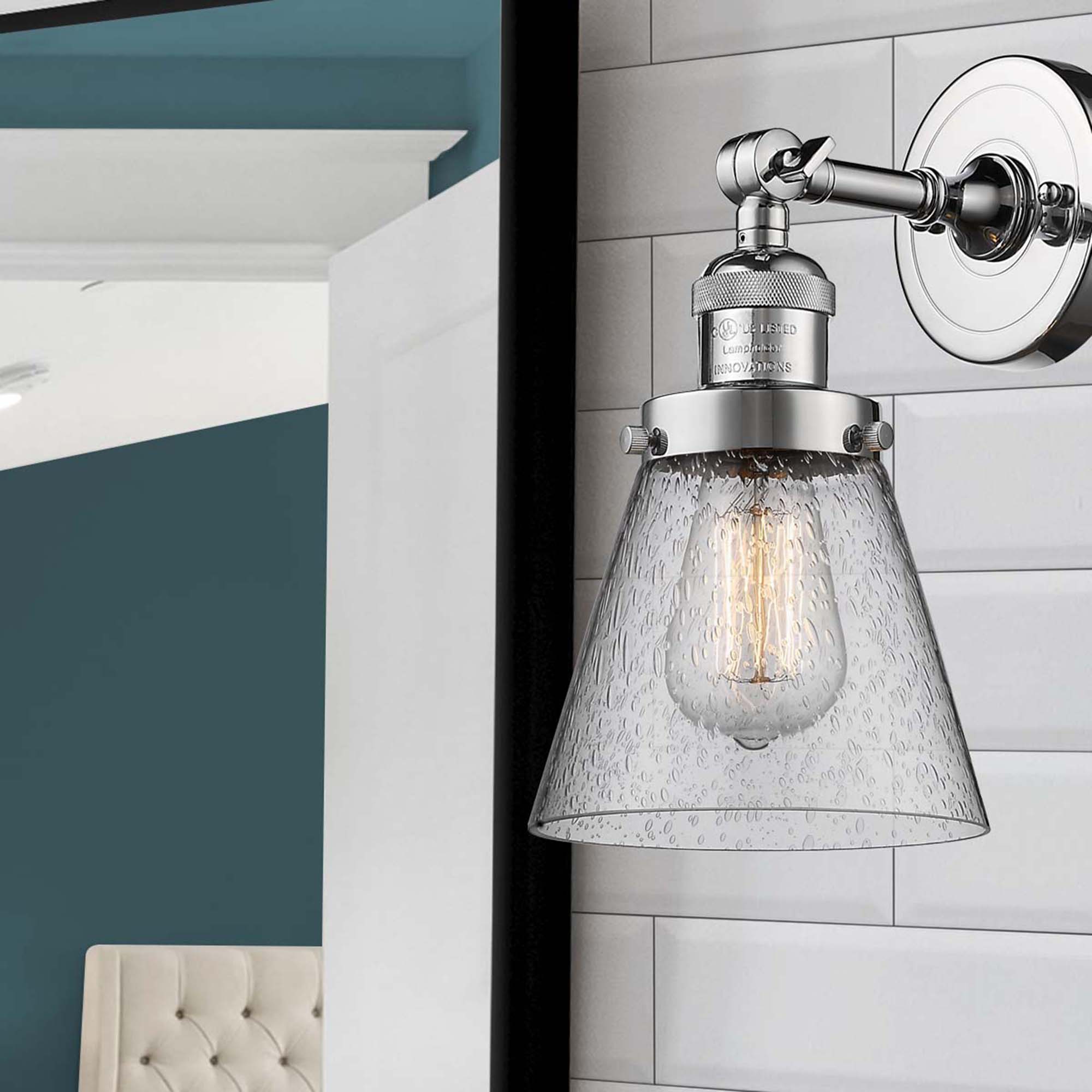 Innovations Lighting 203-PC-G64 Cone 6.25-in W 1 -Light Polished Chrome Industrial Wall Sconce