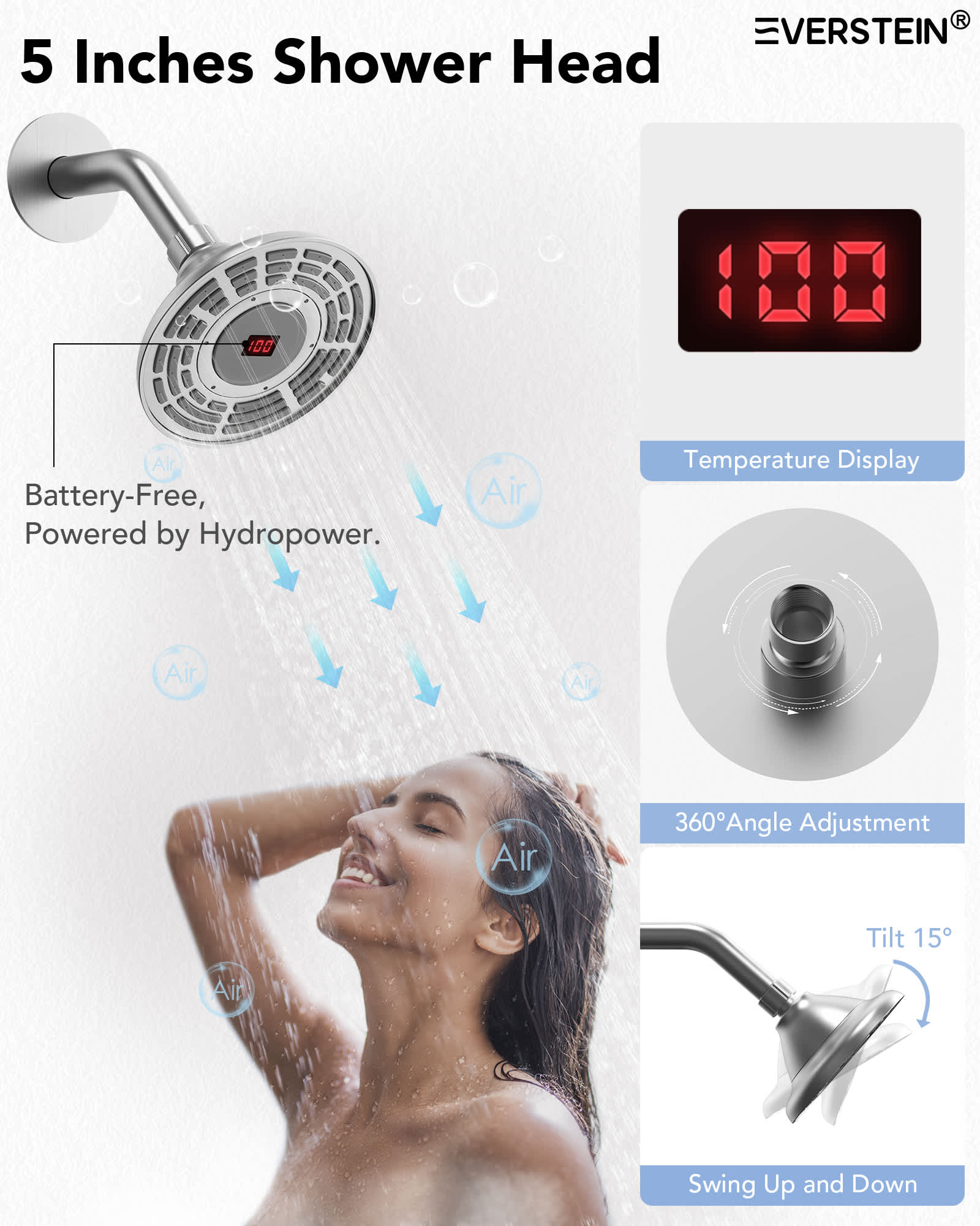 EVERSTEIN SFS-1018-NK5 Showerhead-Bar-Panels - View #7