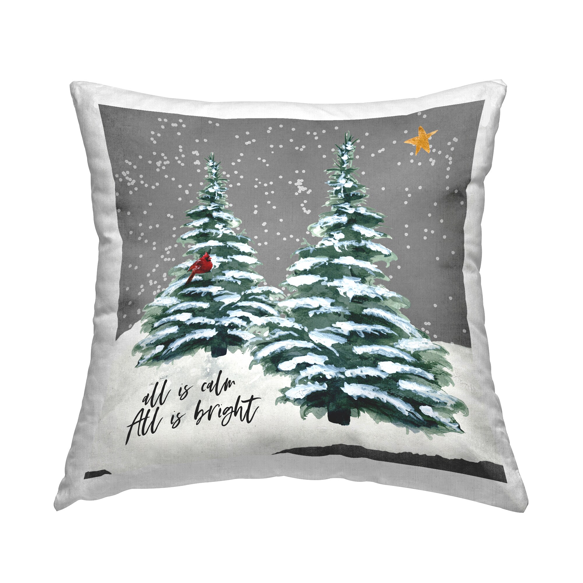 Stupell Industries PLC-085-SQW-18X18 18-in x 18-in Grey Square Indoor Decorative Pillow