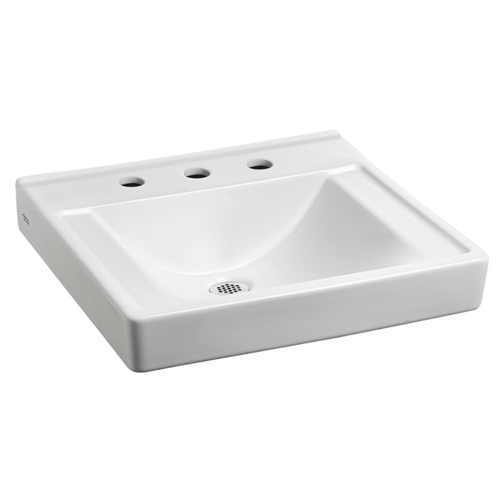 American Standard 9024908EC.020 Decorum Vitreous china Wall-mount Rectangular Traditional White Bathroom Sink ( 18.25-Inches x 20-Inches )